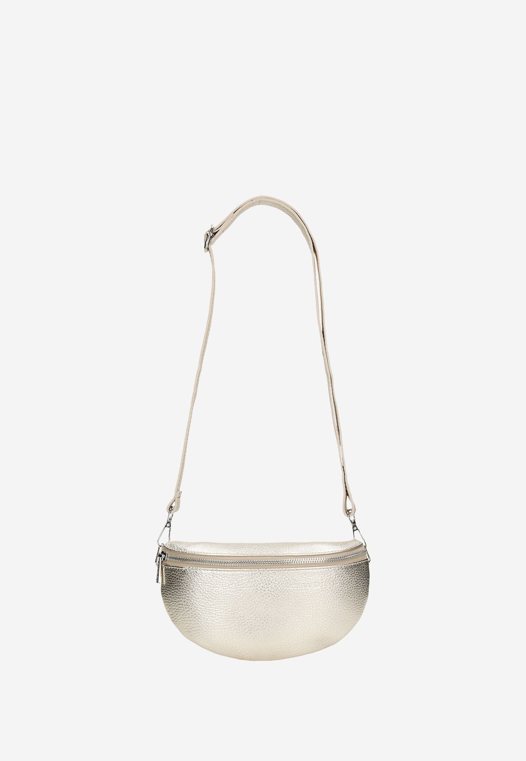 Zlatá kožená dámská ledvinka s dlouhým popruhem 80099-58 Widok 5