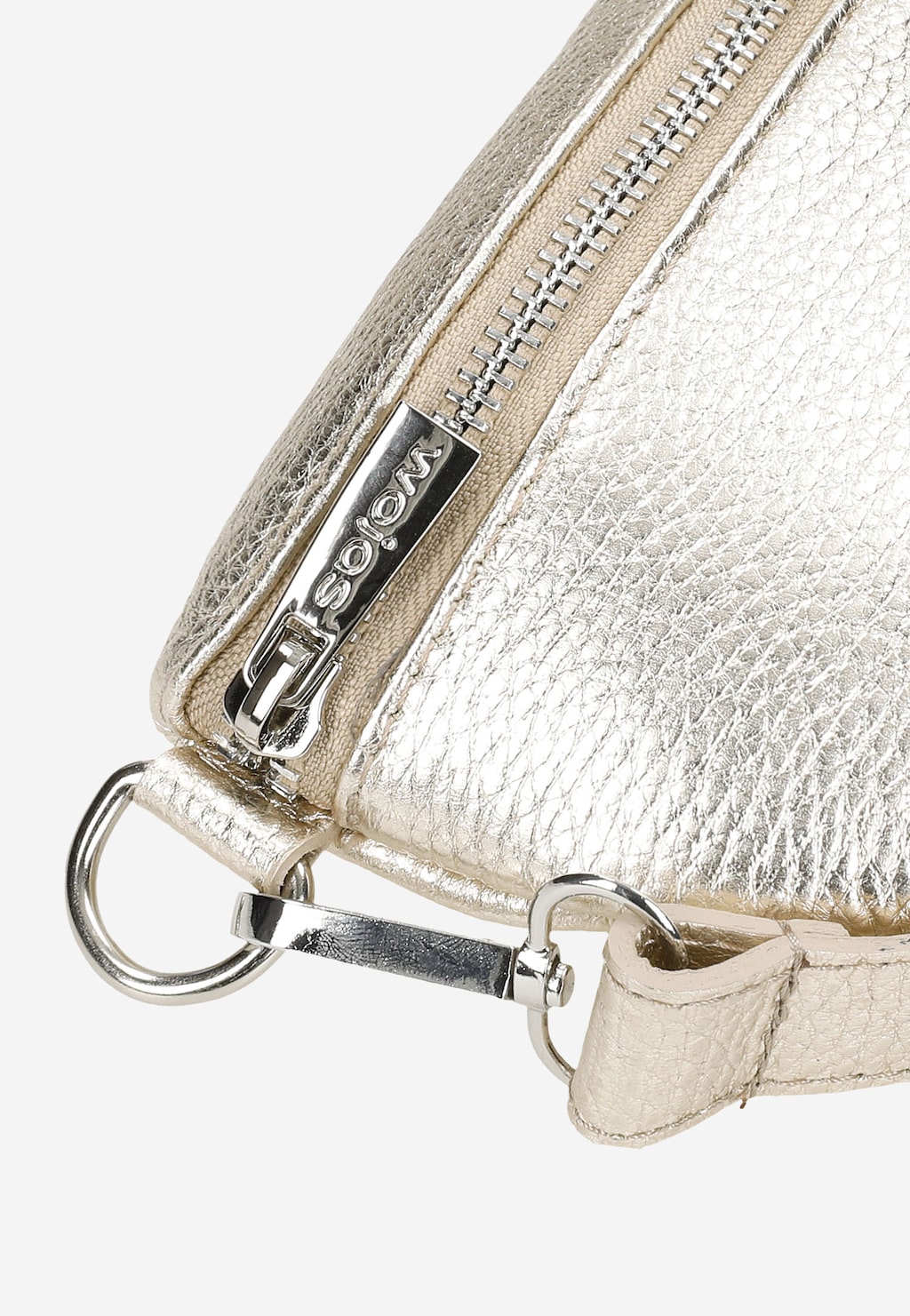 Zlatá kožená dámská ledvinka s dlouhým popruhem 80099-58 Widok 7