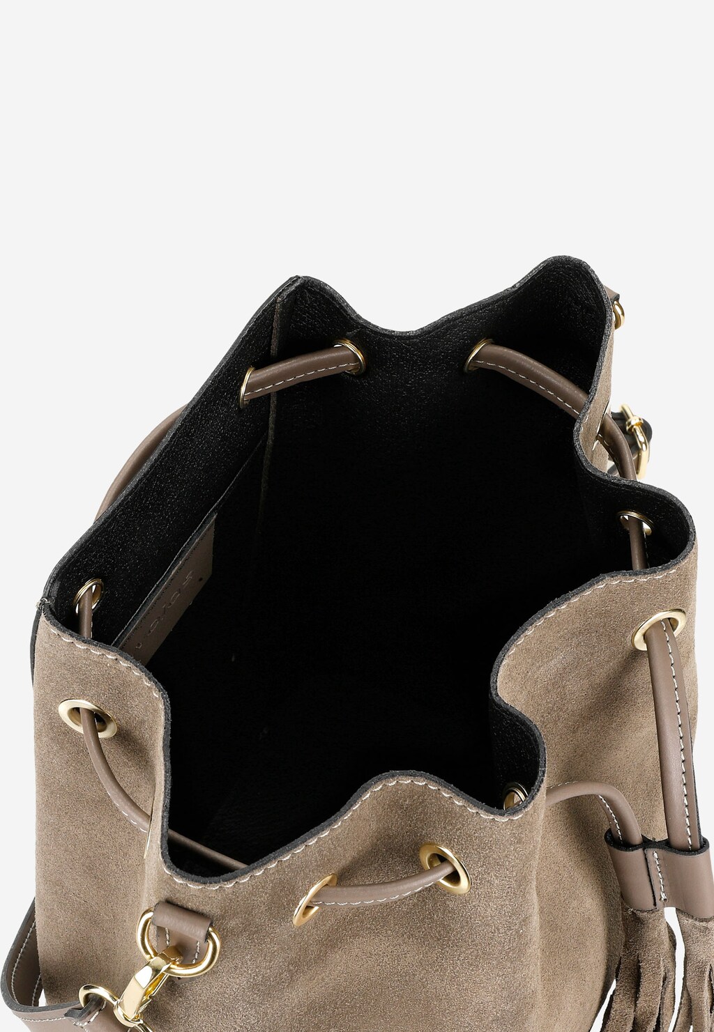 Beżowa torebka damska z łączonych skór z chwostami 80280-74 Widok 5