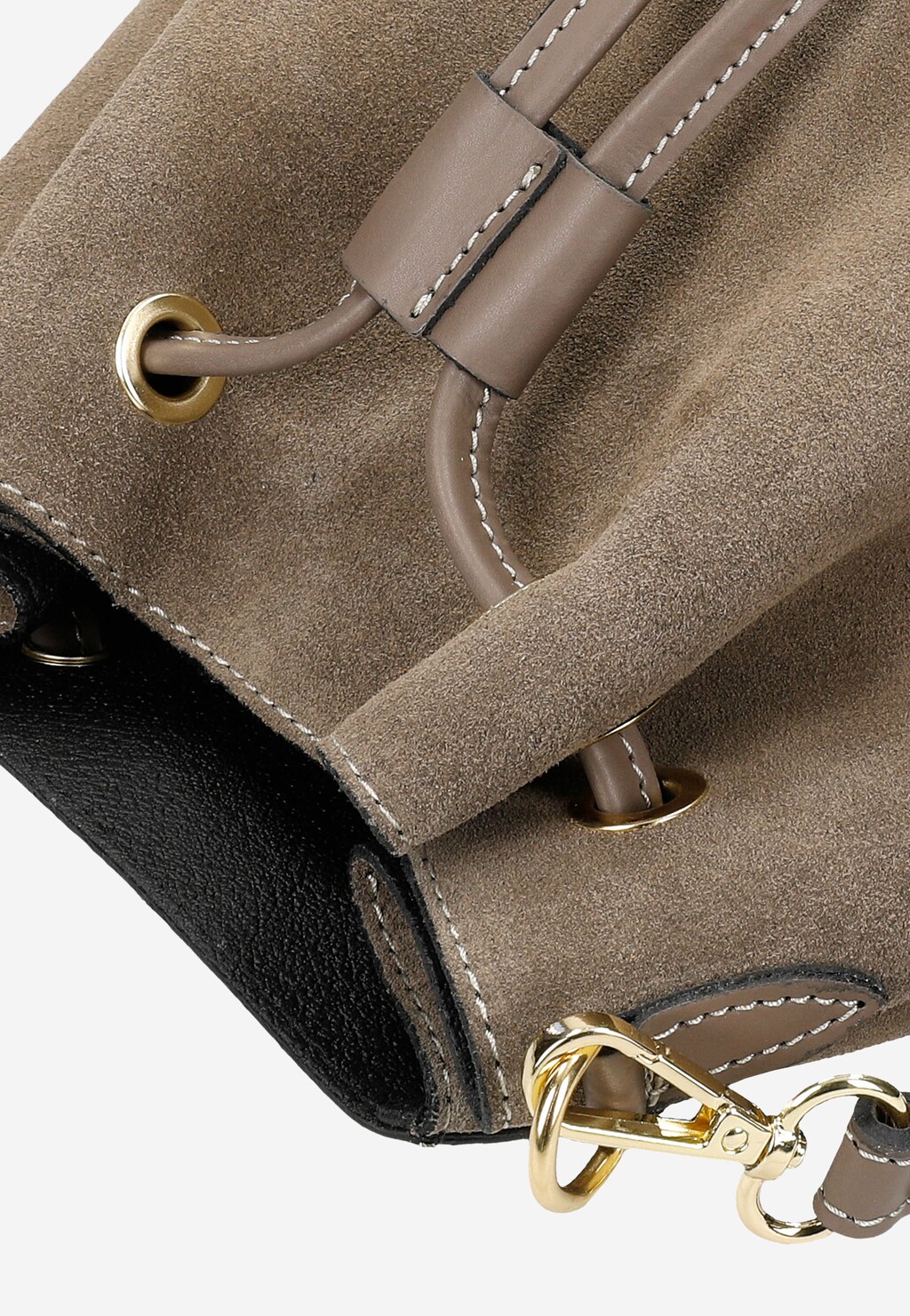 Beżowa torebka damska z łączonych skór z chwostami 80280-74 Widok 6