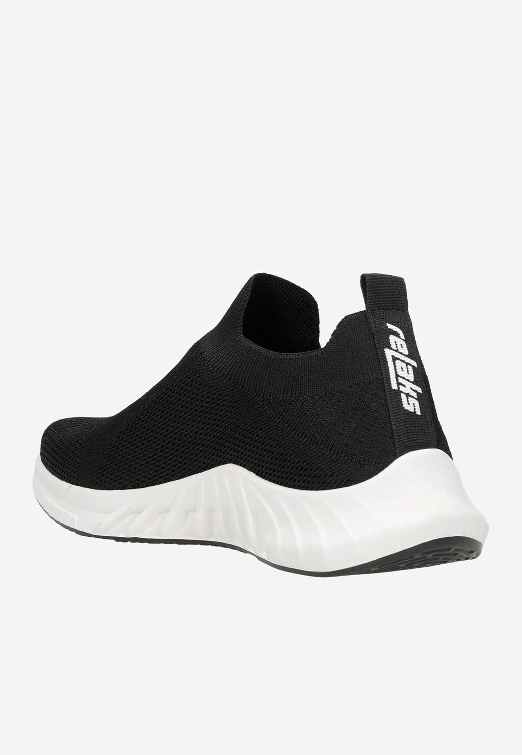 Czarne wsuwane półbuty damskie na białej podeszwie 46167-81 Widok 3