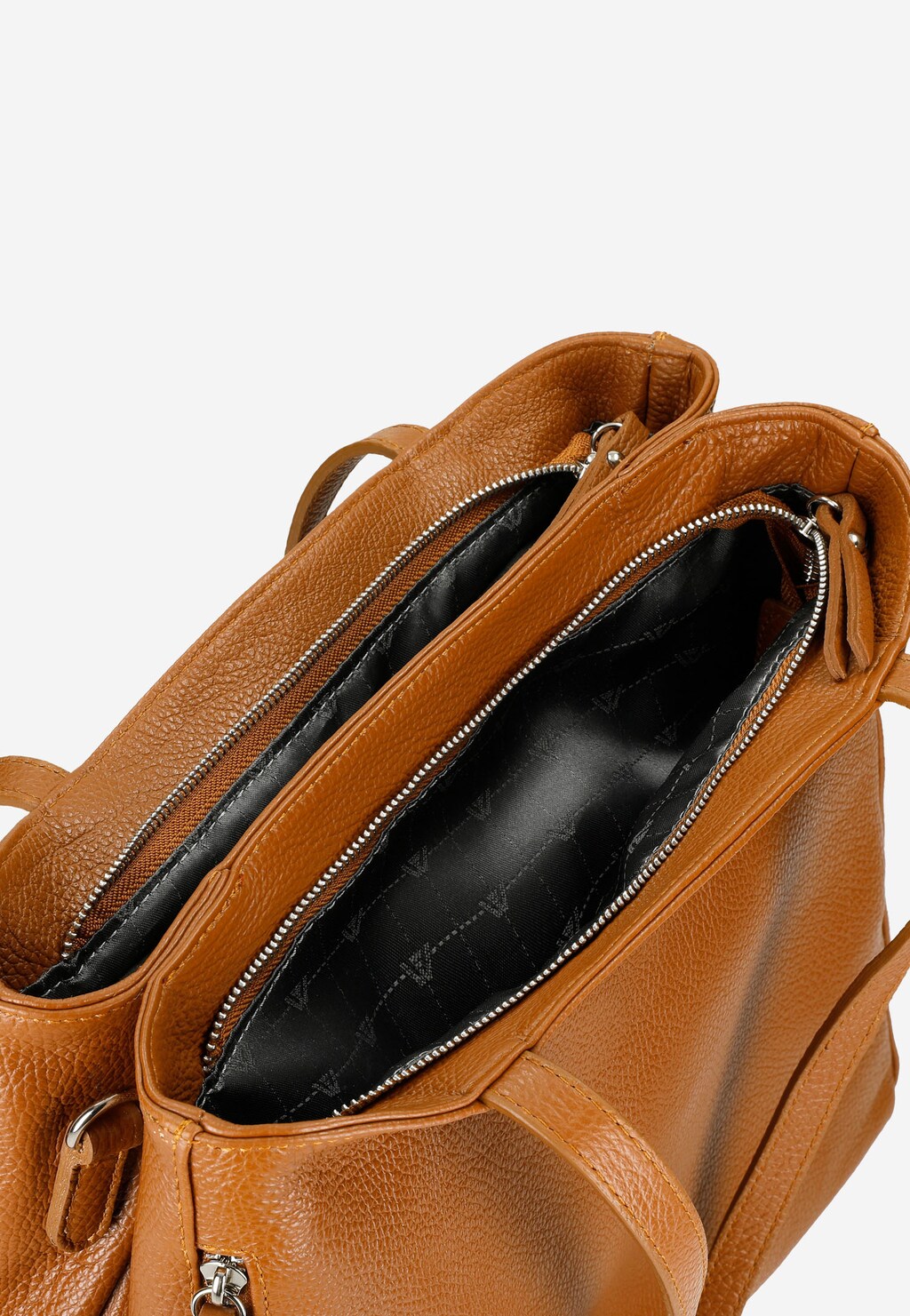 Duża skórzana jasnobrązowa torebka damska 80188-53 Widok 5