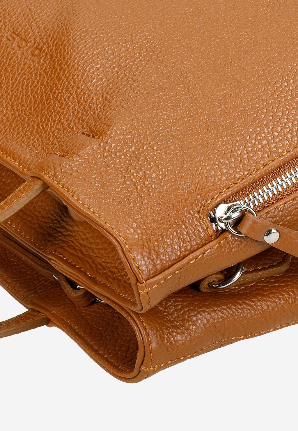 Duża skórzana jasnobrązowa torebka damska 80188-53 Widok 7