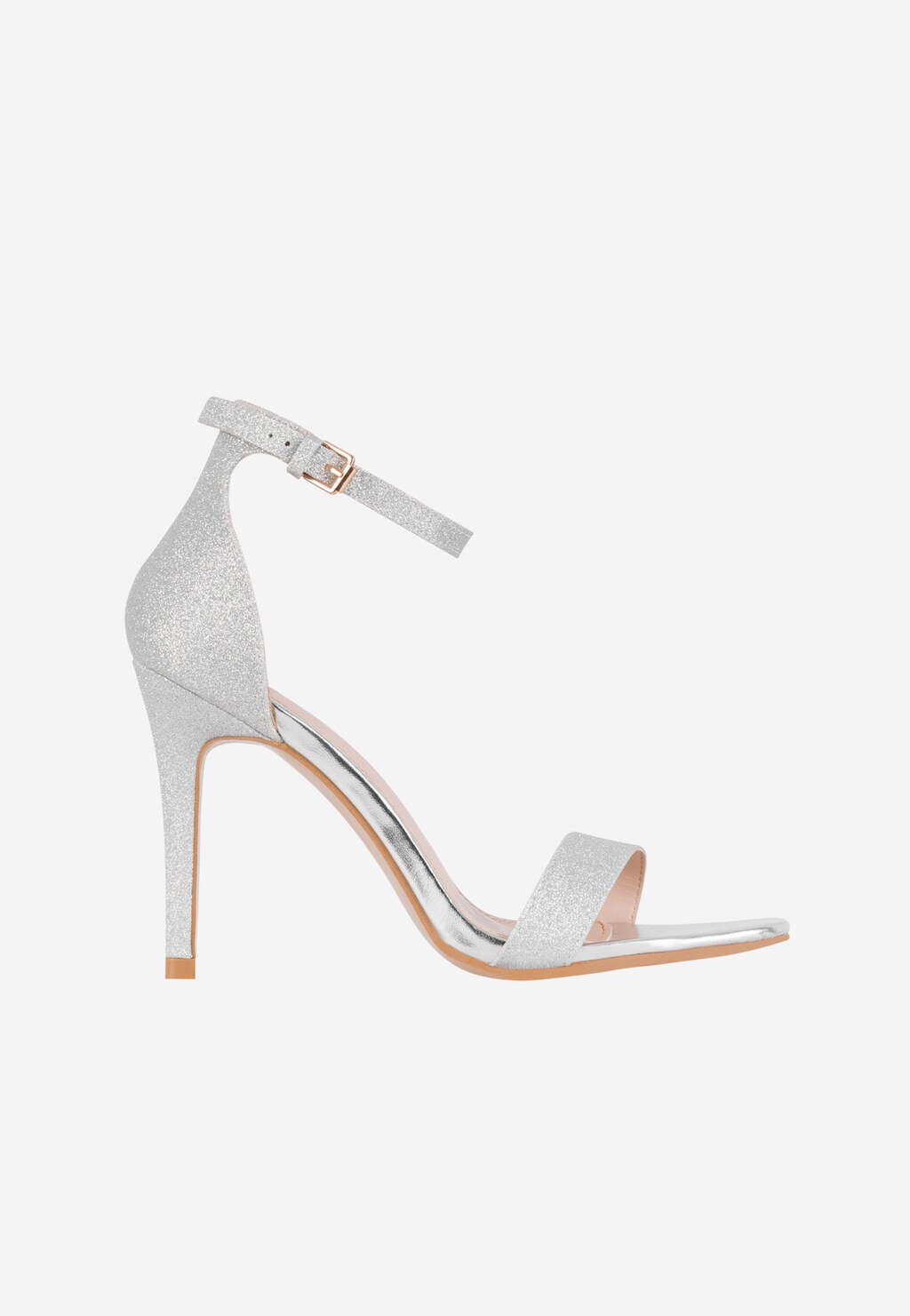Strieborné sandále na podpätku na letnú párty WJS74048-19 Widok 2