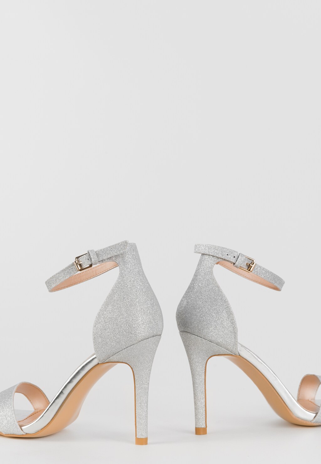 Strieborné sandále na podpätku na letnú párty WJS74048-19 Widok 4