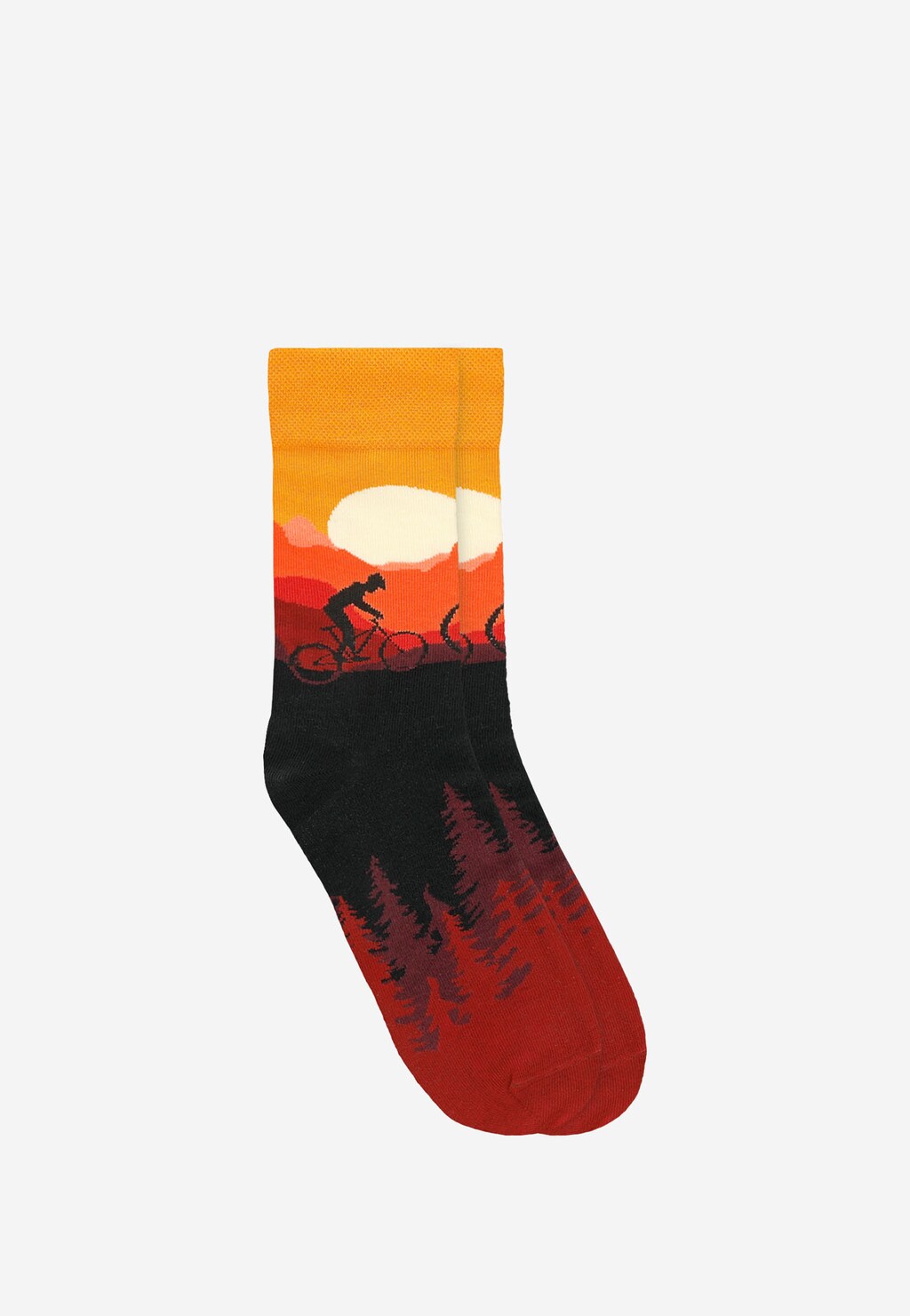 Skarpety z grafiką kolarza i zachodzącego słońca 97043-88 Widok 1