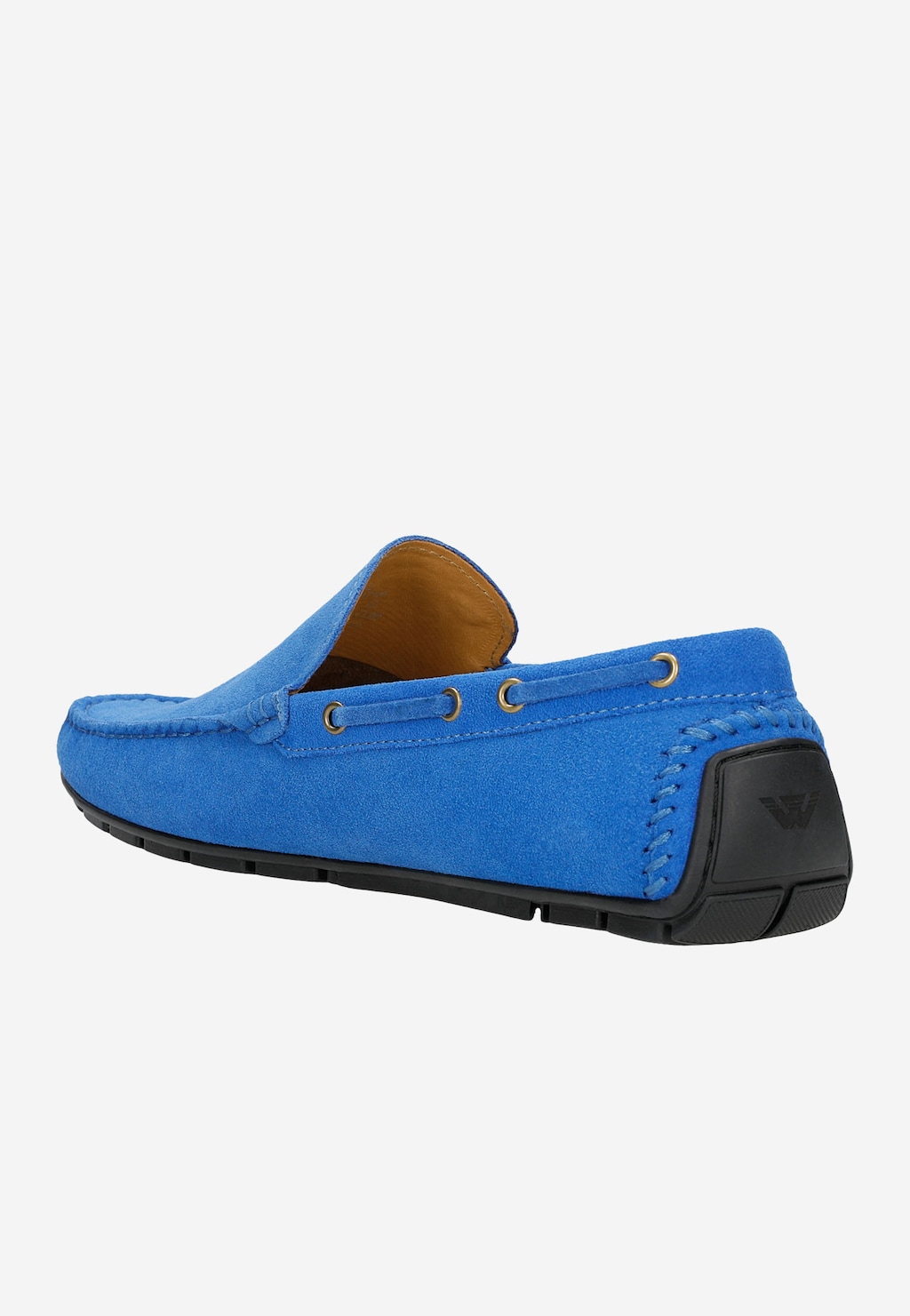Modré poltopánky typu mokasíny z nubukovej kože 10047-86 Widok 4