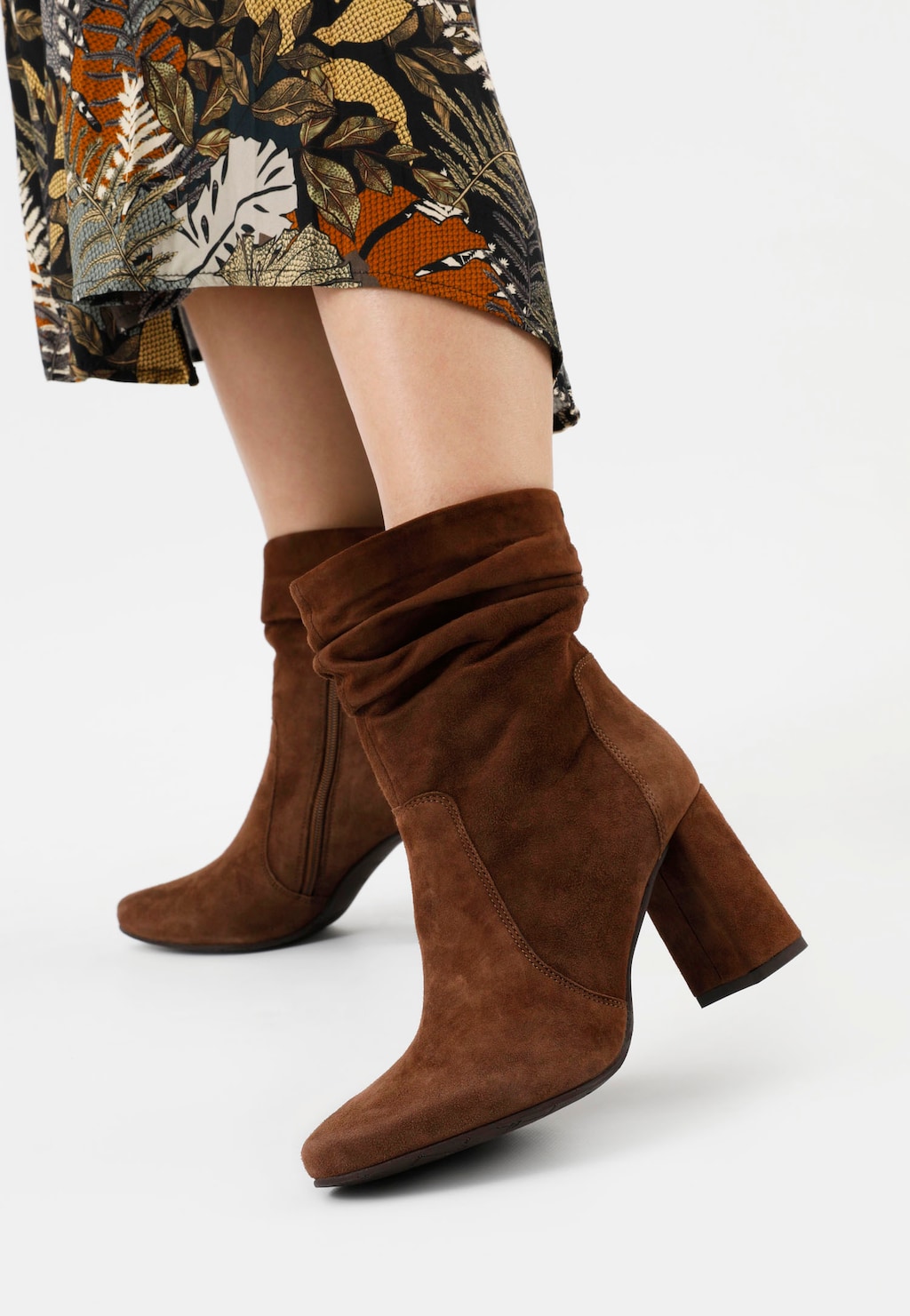 Luxusné členkové čižmy na opätku v krásnej hnedej farbe 55072-62 Widok 7