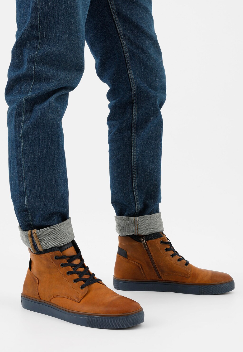 Světle hnědé pánské kotníkové boty z hladké kůže 24037-53 Widok 8