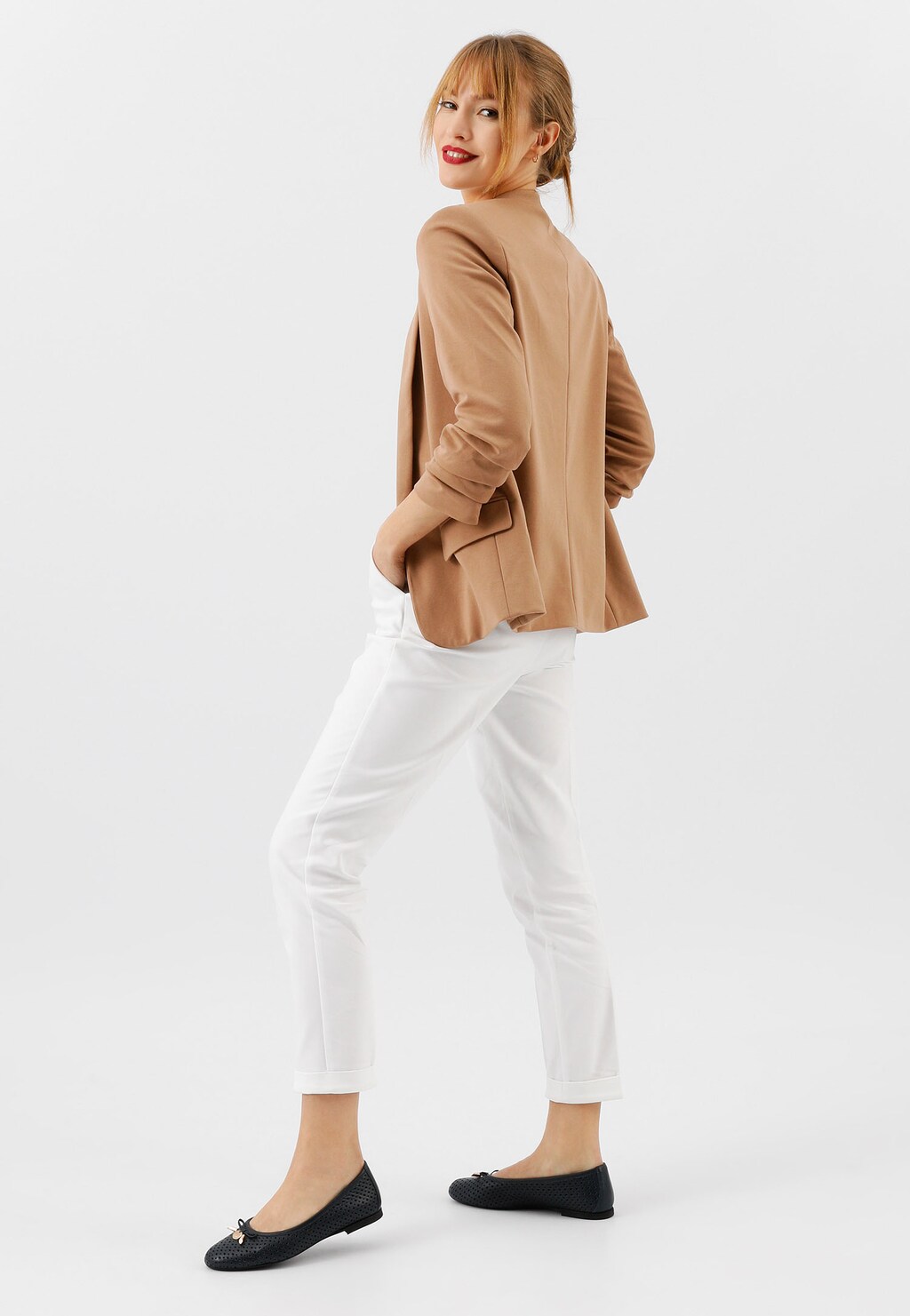 Granatowe baleriny damskie ażurowe 44006-56 Widok 1