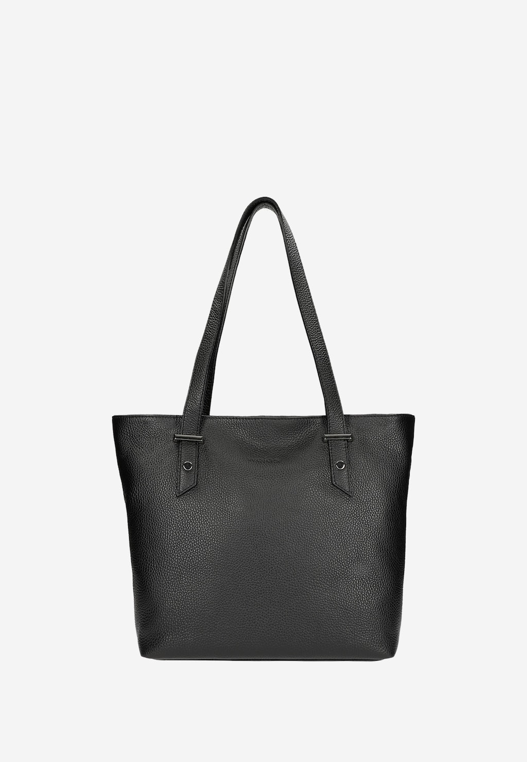 Pojemna czarna torebka damska z gładkiej skóry licowej 80242-51 Widok 1