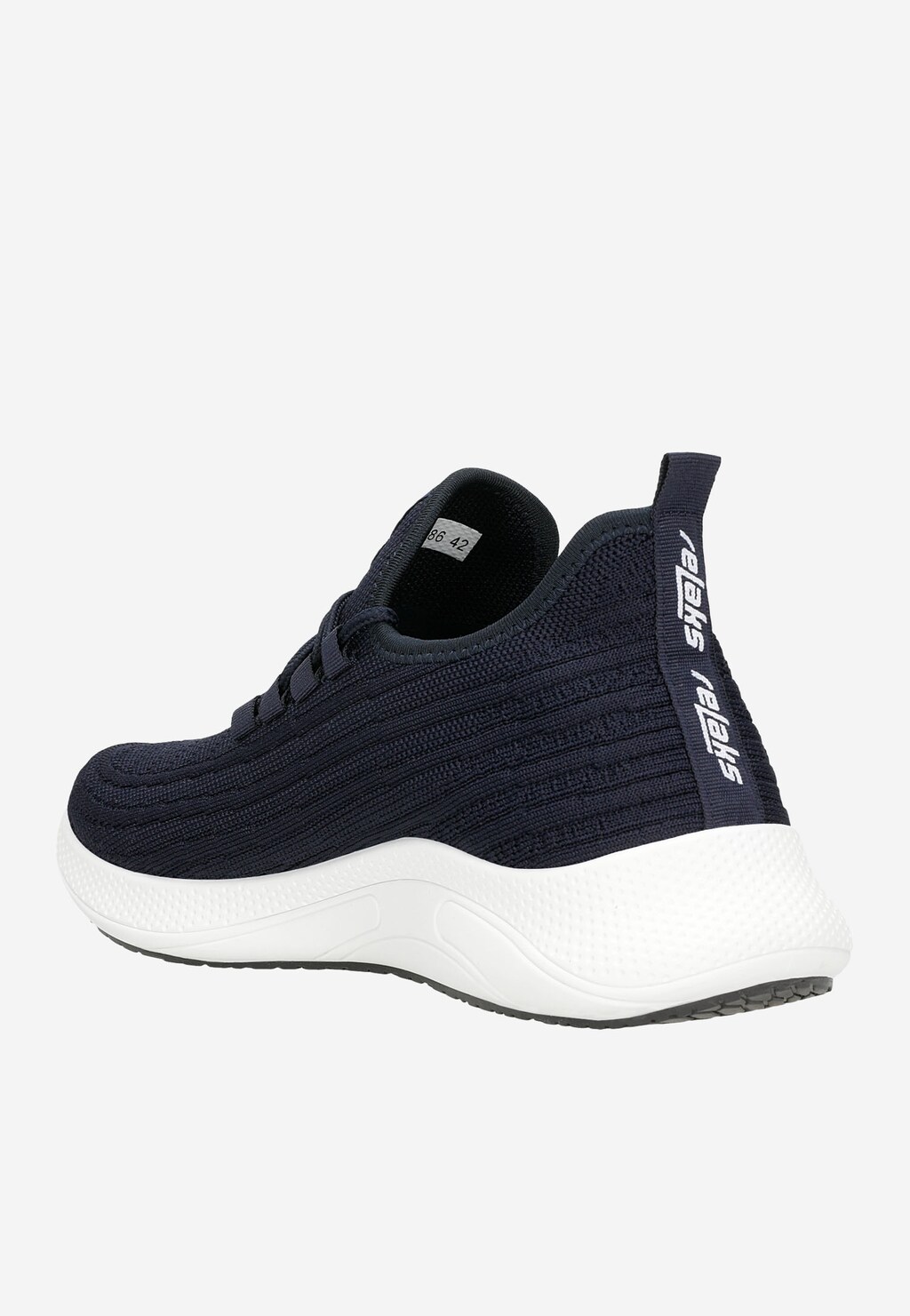 Granatowe wsuwane półbuty męskie RELAKS z materiału 10109-86 Widok 4