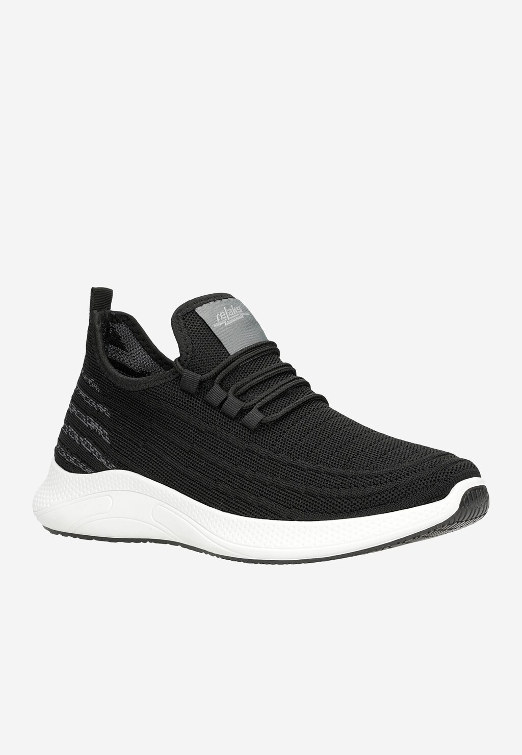 Czarne materiałowe sneakersy męskie RELAKS typu slip-on 10109-81 Widok 3