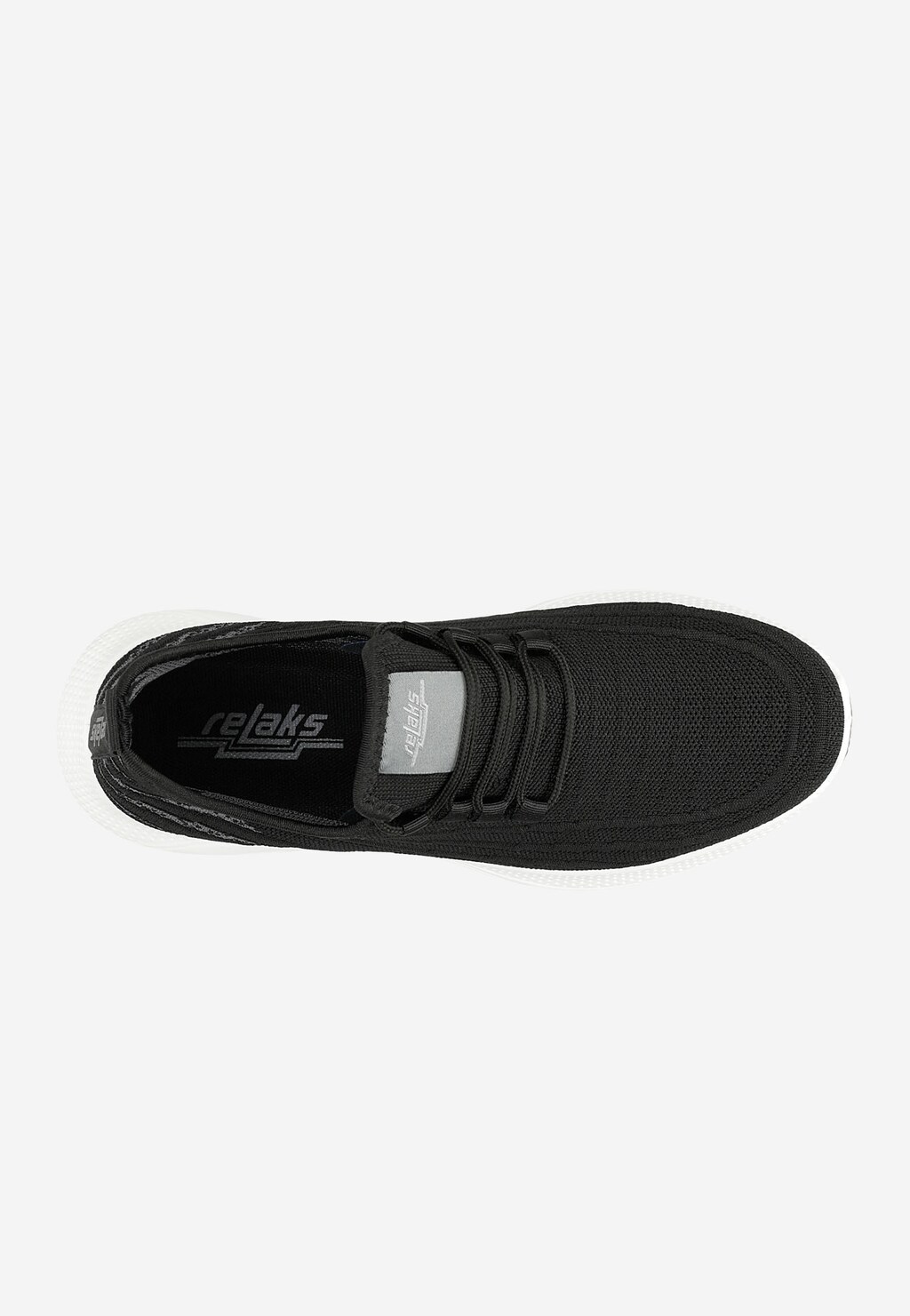 Czarne materiałowe sneakersy męskie RELAKS typu slip-on 10109-81 Widok 5