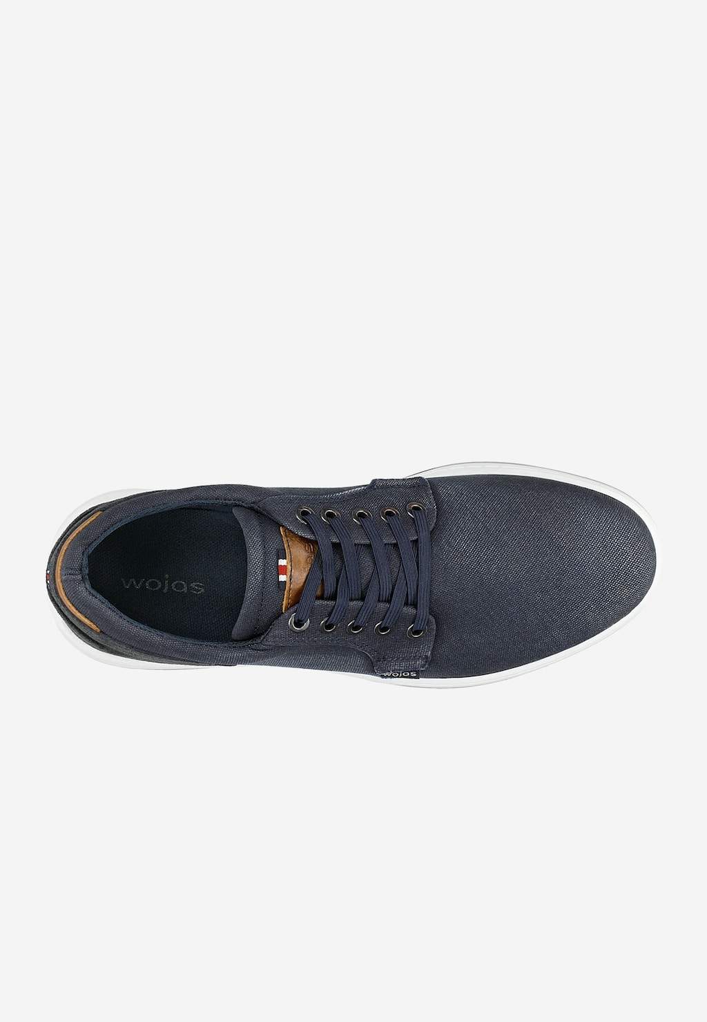 Granatowe materiałowe trampki męskie ze skórzanymi wstawkami 10045-86 Widok 5