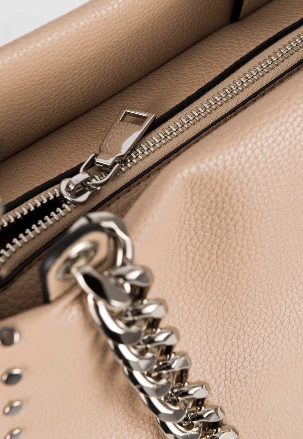 WJS beżowa torebka damska z rączkami w formie łańcuszków WJS76099-54 Widok 3