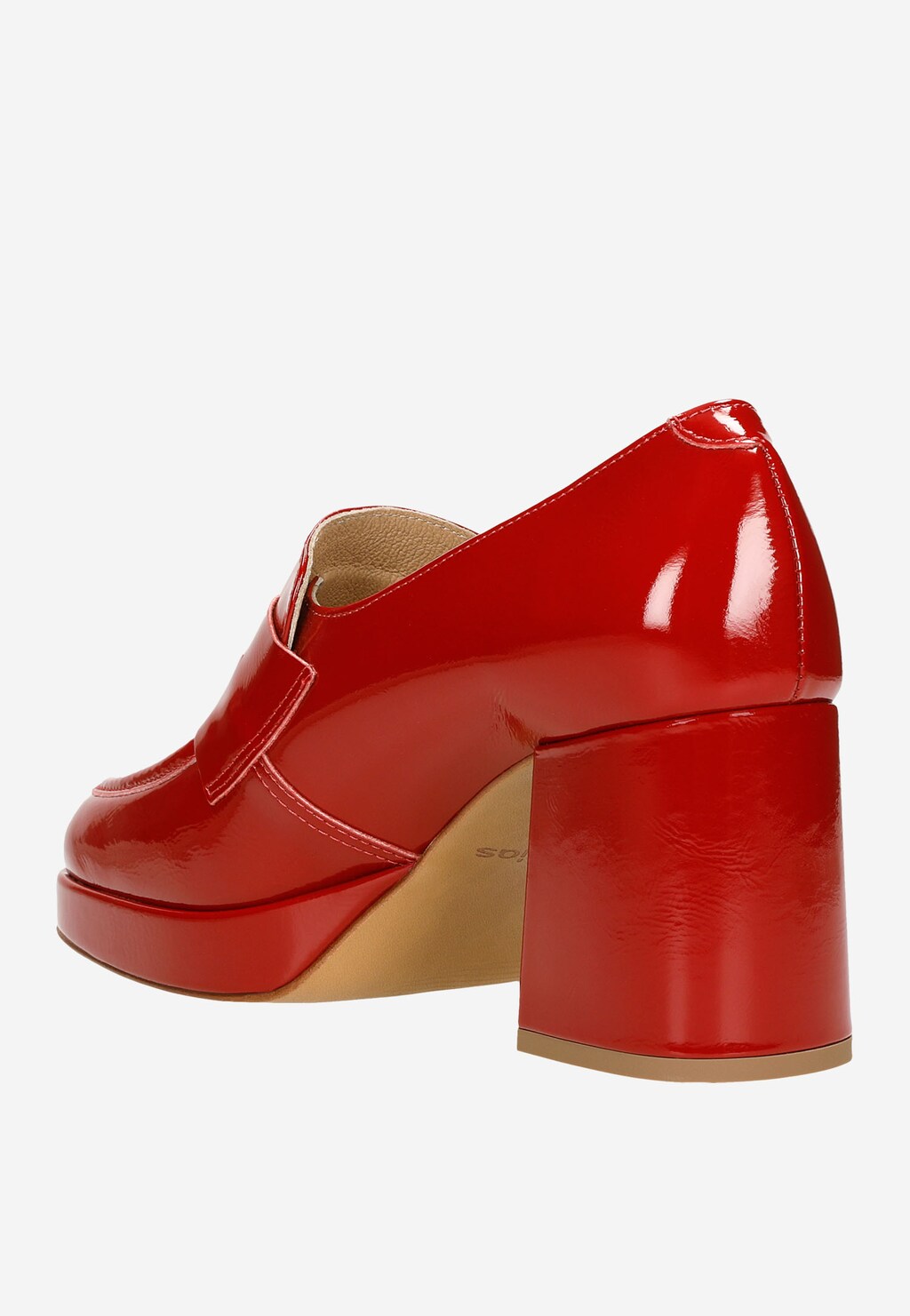 Červené kožené dámske poltopánky pre odvážne outfity 46183-35 Widok 4