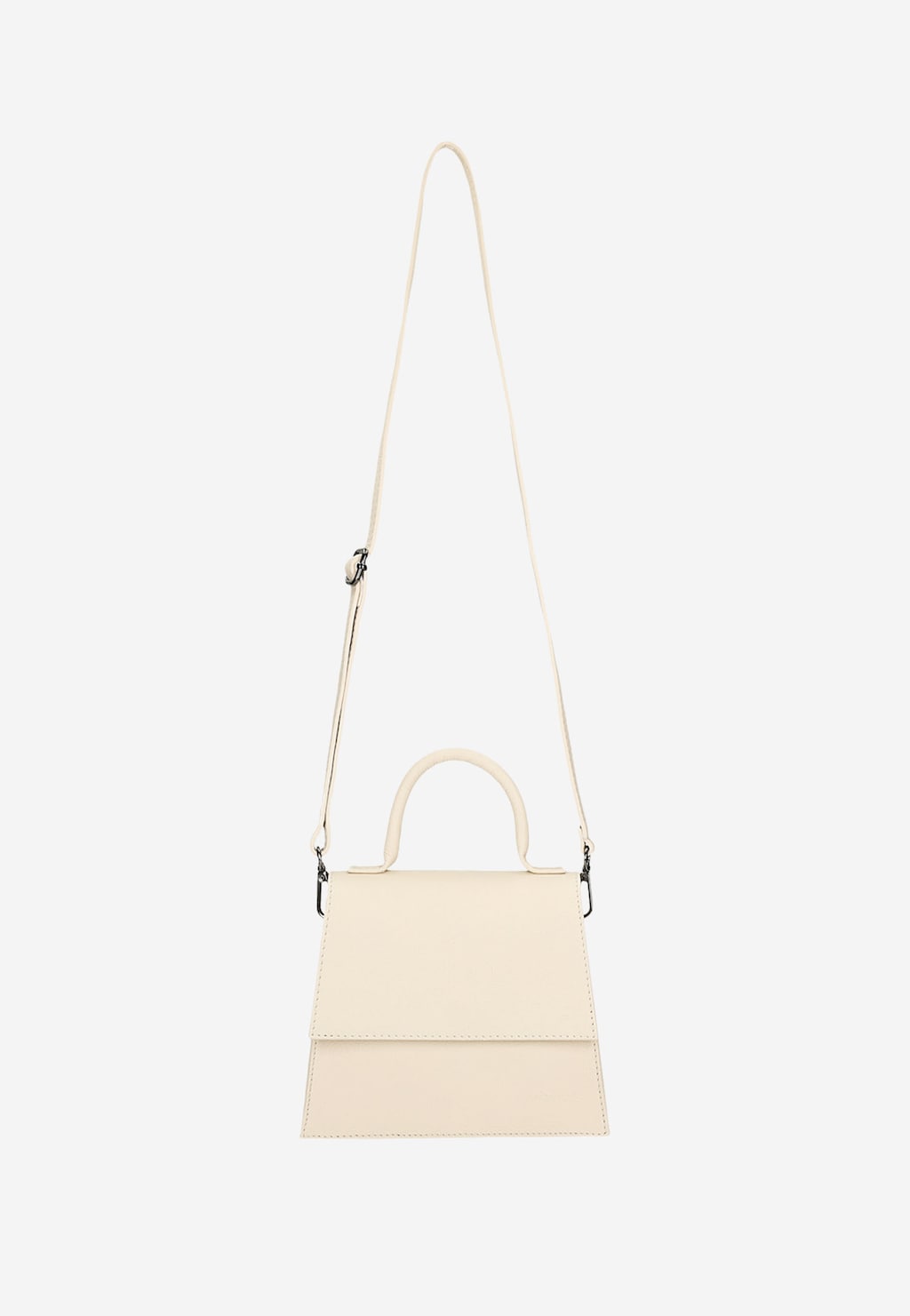 Mała elegancka beżowa torebka damska ze skóry licowej 80255-54 Widok 4