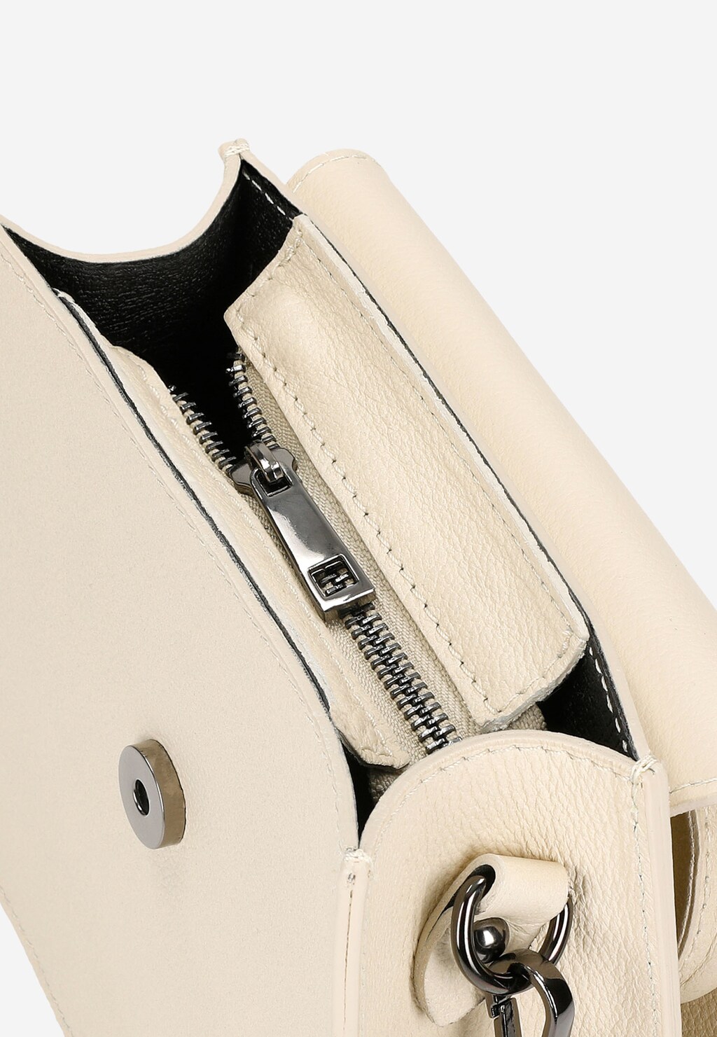 Mała elegancka beżowa torebka damska ze skóry licowej 80255-54 Widok 5