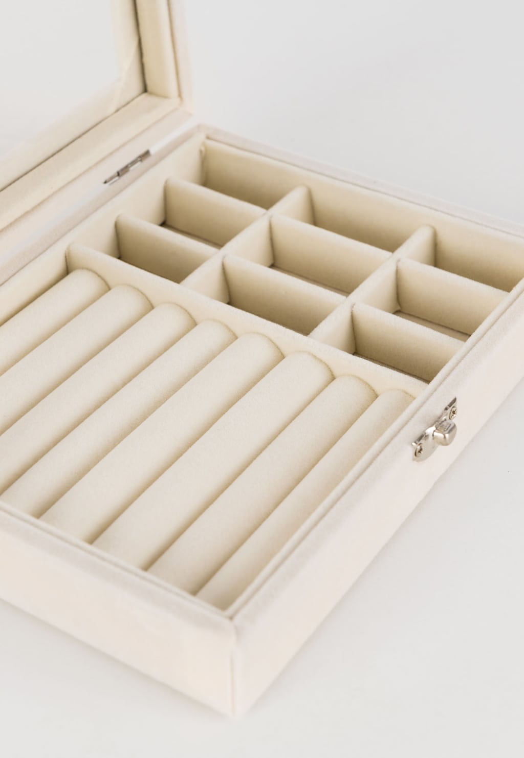 WJS beżowa szkatułka organizer na biżuterię z okienkiem WJS99001-64 Widok 4