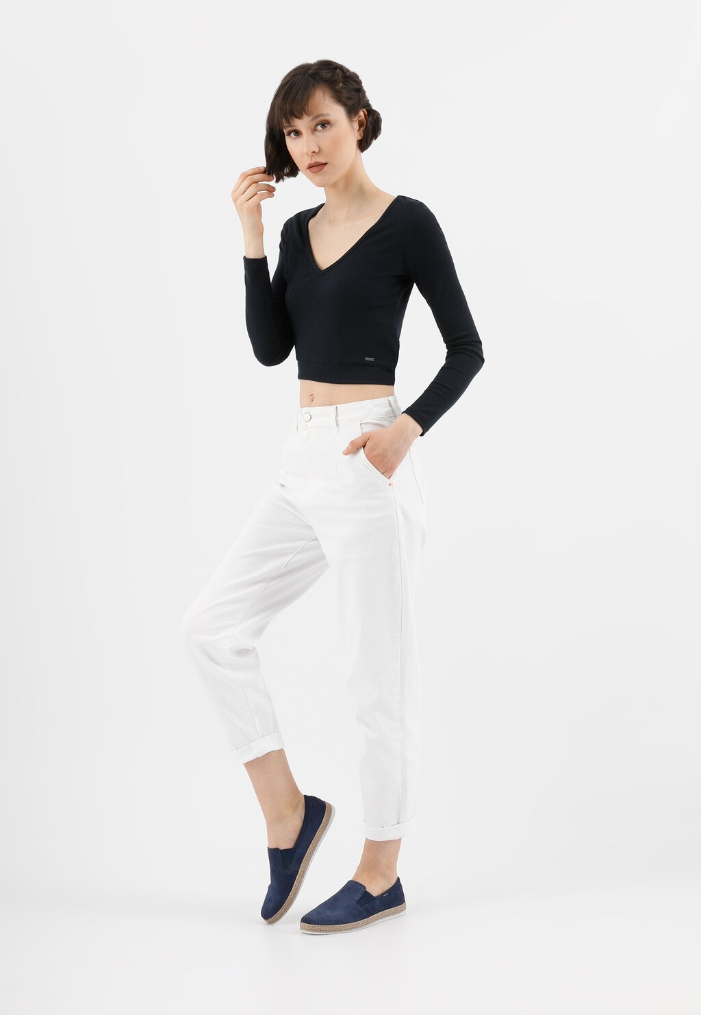 Kožené poltopánky dámske na každodenné nosenie 46149-66 Widok 1