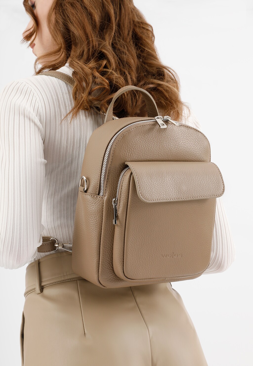 Beżowy klasyczny plecak damski 80156-54 Widok 1