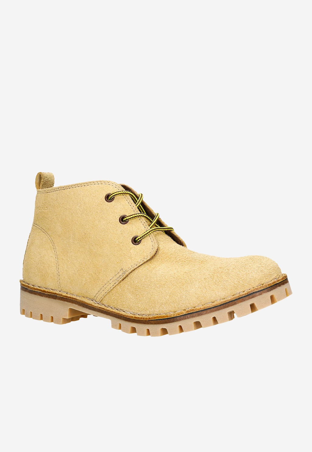 Żółte trzewiki męskie z dwoiny welurowej 1200-67 Widok 2