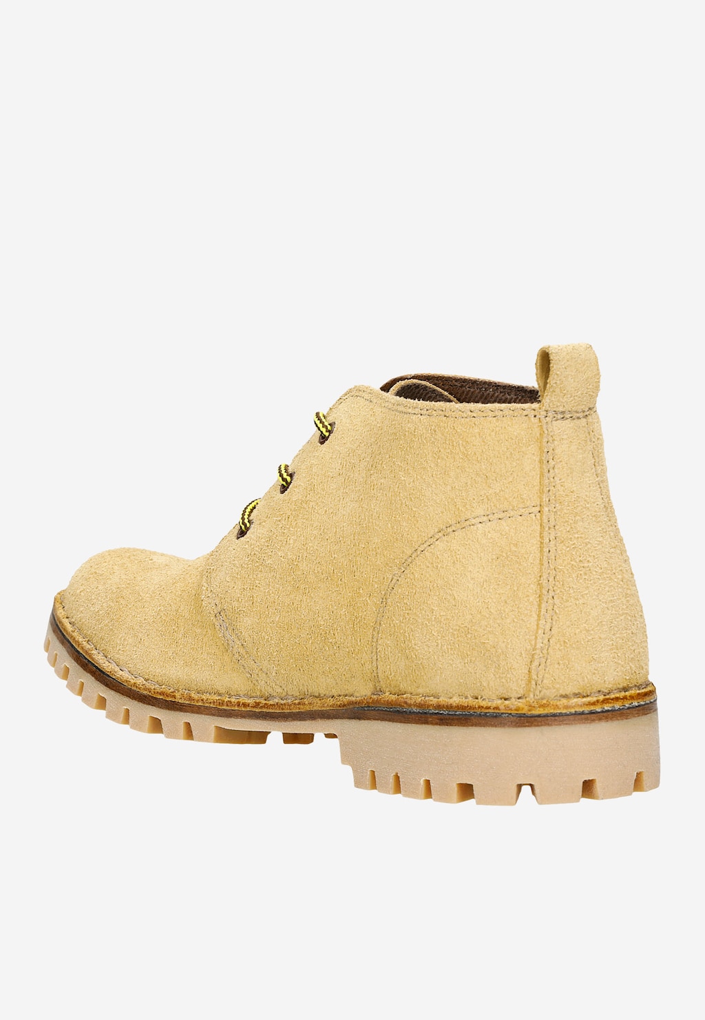 Żółte trzewiki męskie z dwoiny welurowej 1200-67 Widok 3