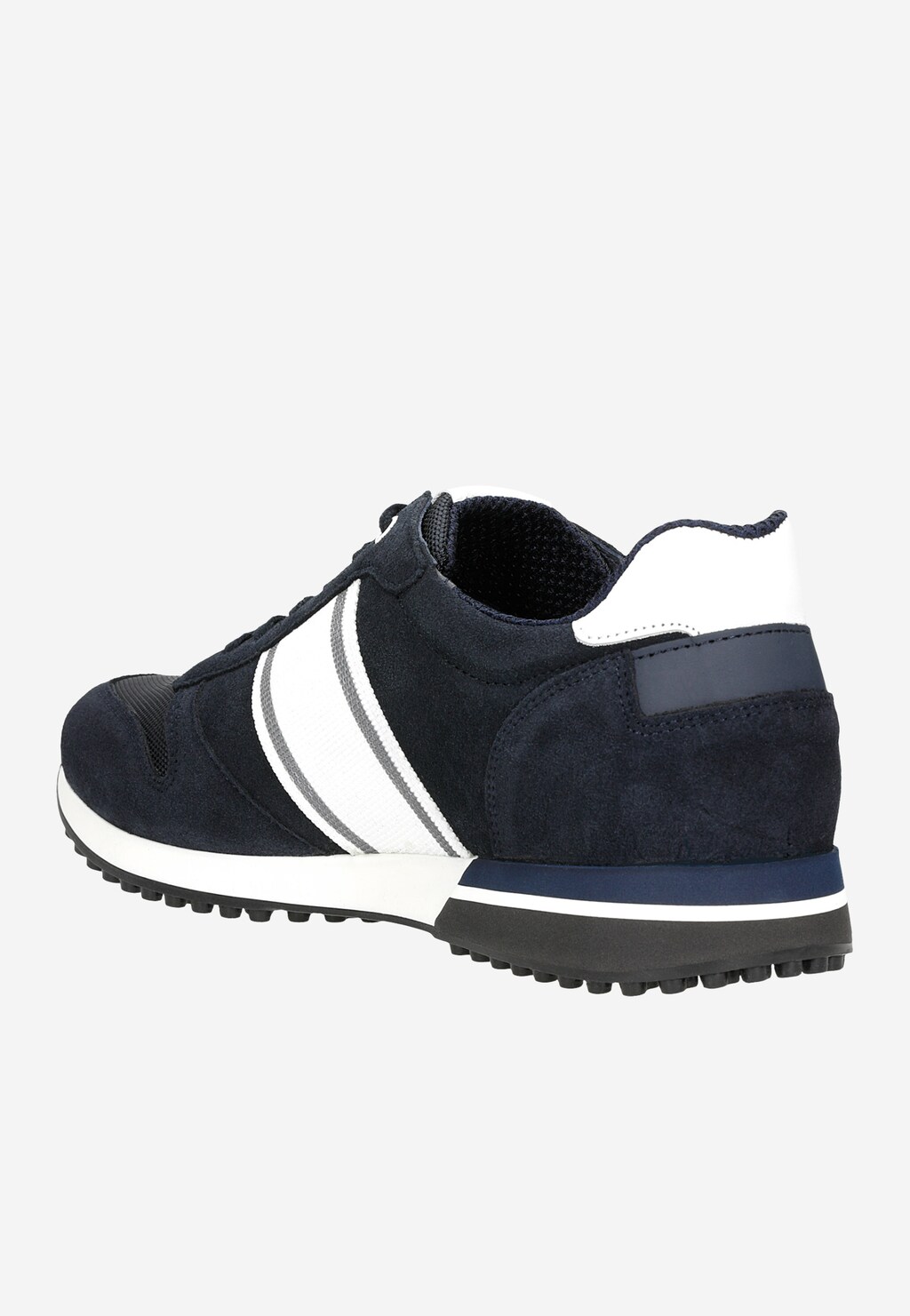 Granatowo-białe sneakersy męskie z monogramem 10090-66 Widok 4