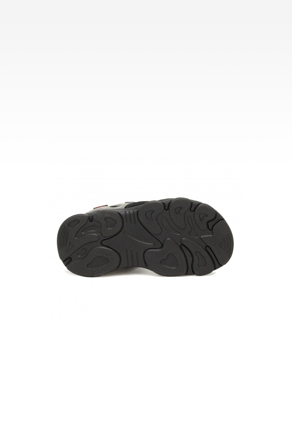 Podeszwa sandałów dziecięcych Bartek 19077001 w kolorze czarnym z wyraźnym bieżnikiem zapewniającym dobrą przyczepność i komfort chodzenia.