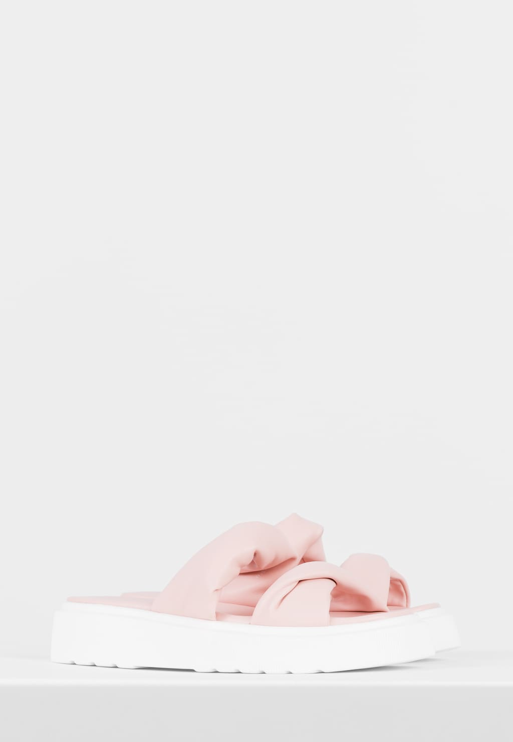 WJS jasnoróżowe klapki damskie na białej podeszwie WJS71040-55 Widok 3