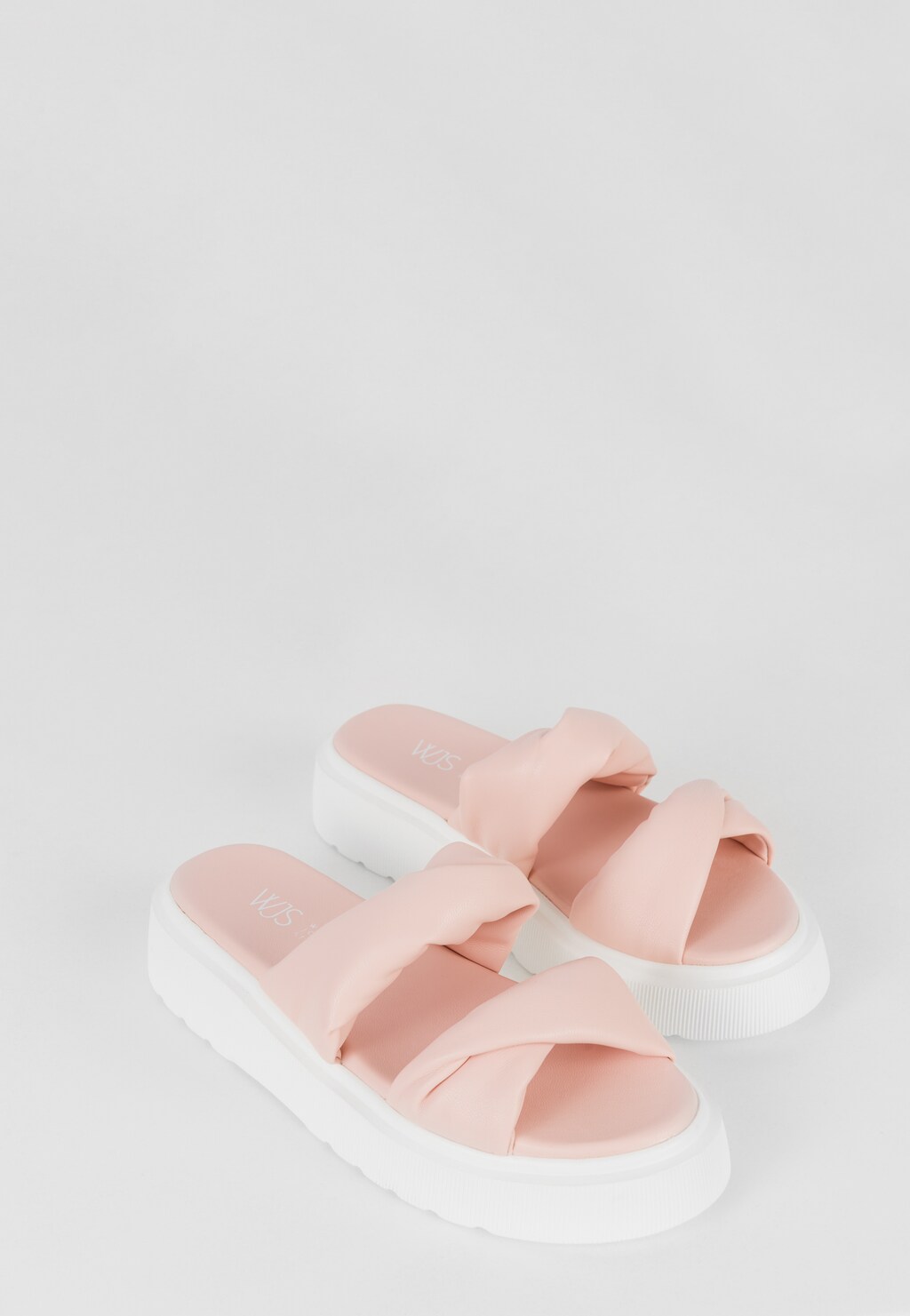 WJS jasnoróżowe klapki damskie na białej podeszwie WJS71040-55 Widok 4