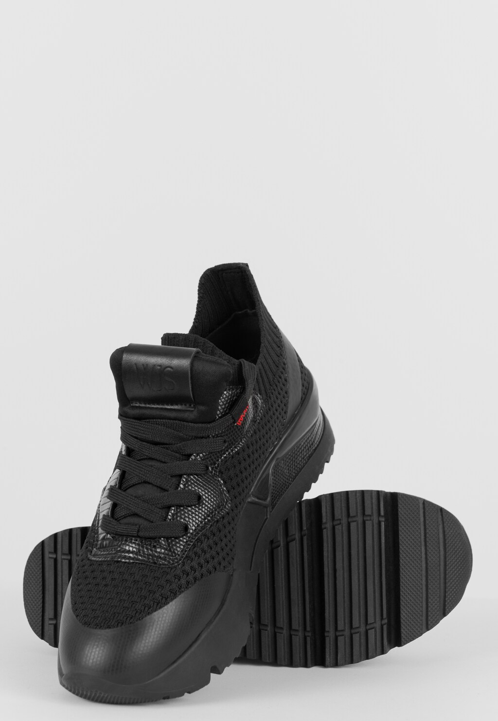 WJS czarne materiałowe sneakersy damskie WJS64042-81 Widok 4