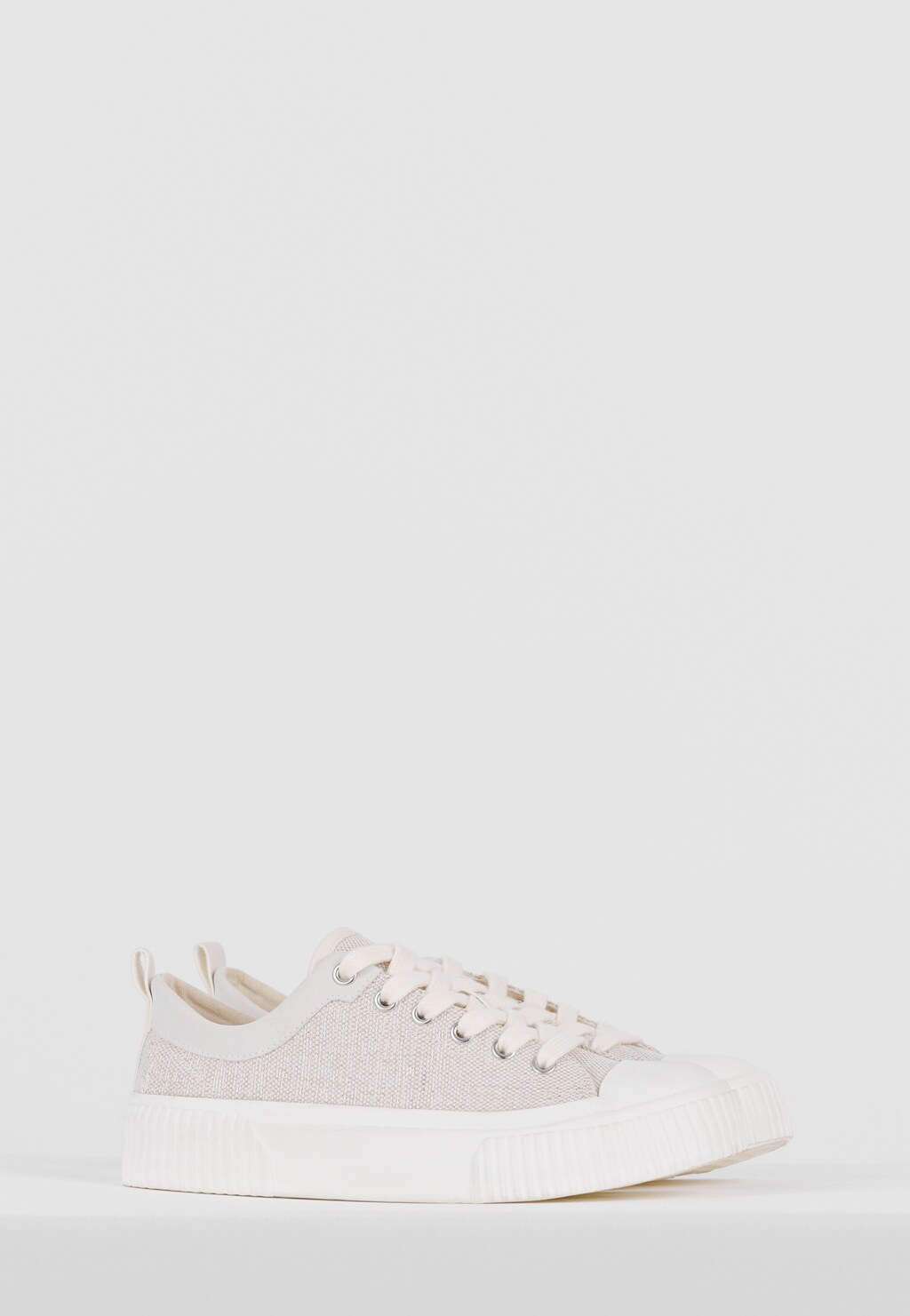 WJS beżowe półbuty damskie z przeplatanego materiału WJS64043-14 Widok 3