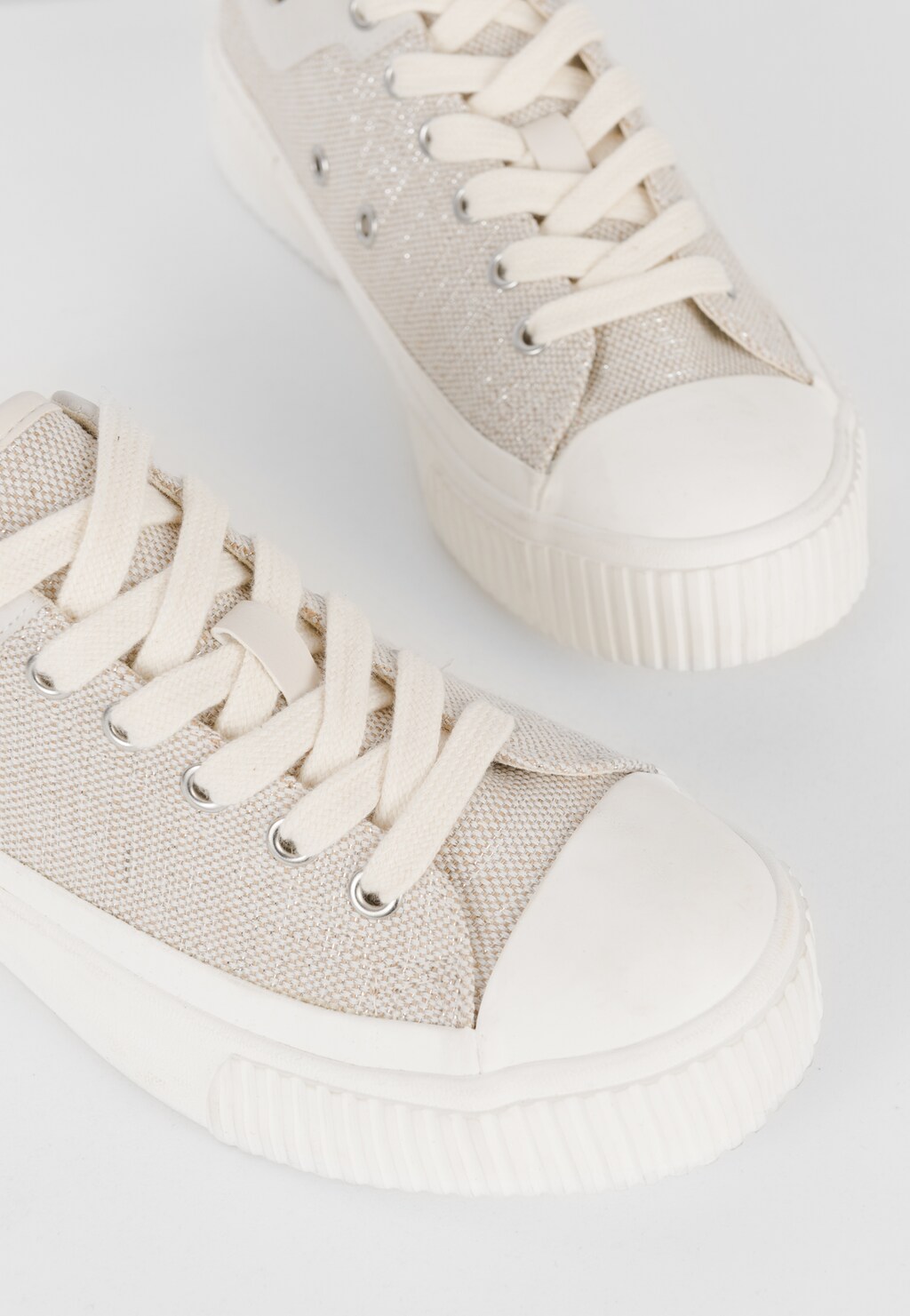 WJS beżowe półbuty damskie z przeplatanego materiału WJS64043-14 Widok 4