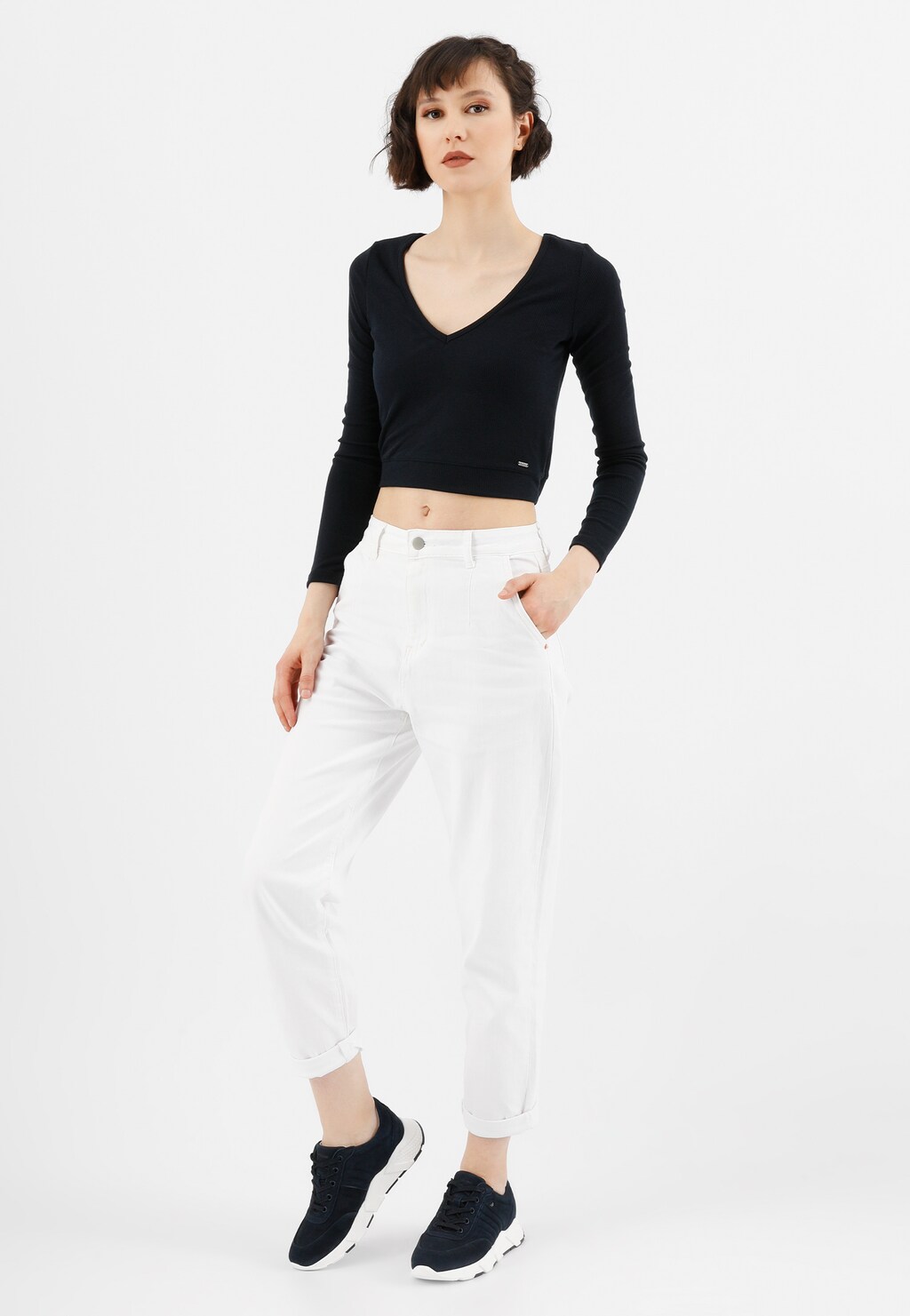 Granatowe półbuty damskie 46015-26 Widok 7