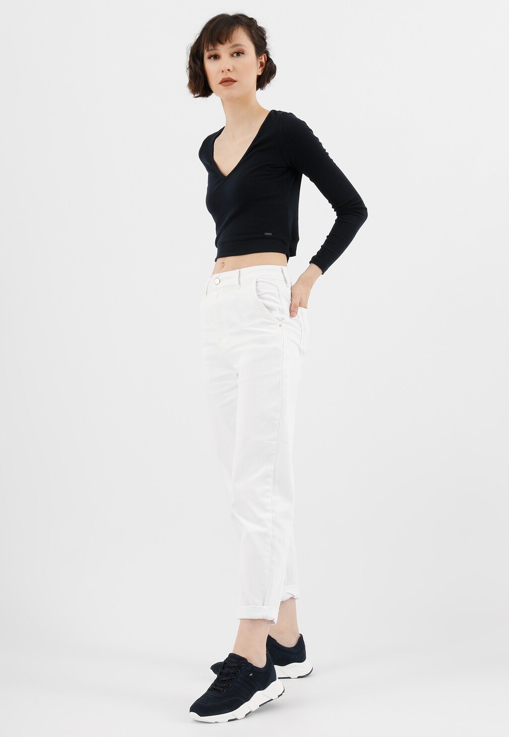 Granatowe półbuty damskie 46015-26 Widok 1