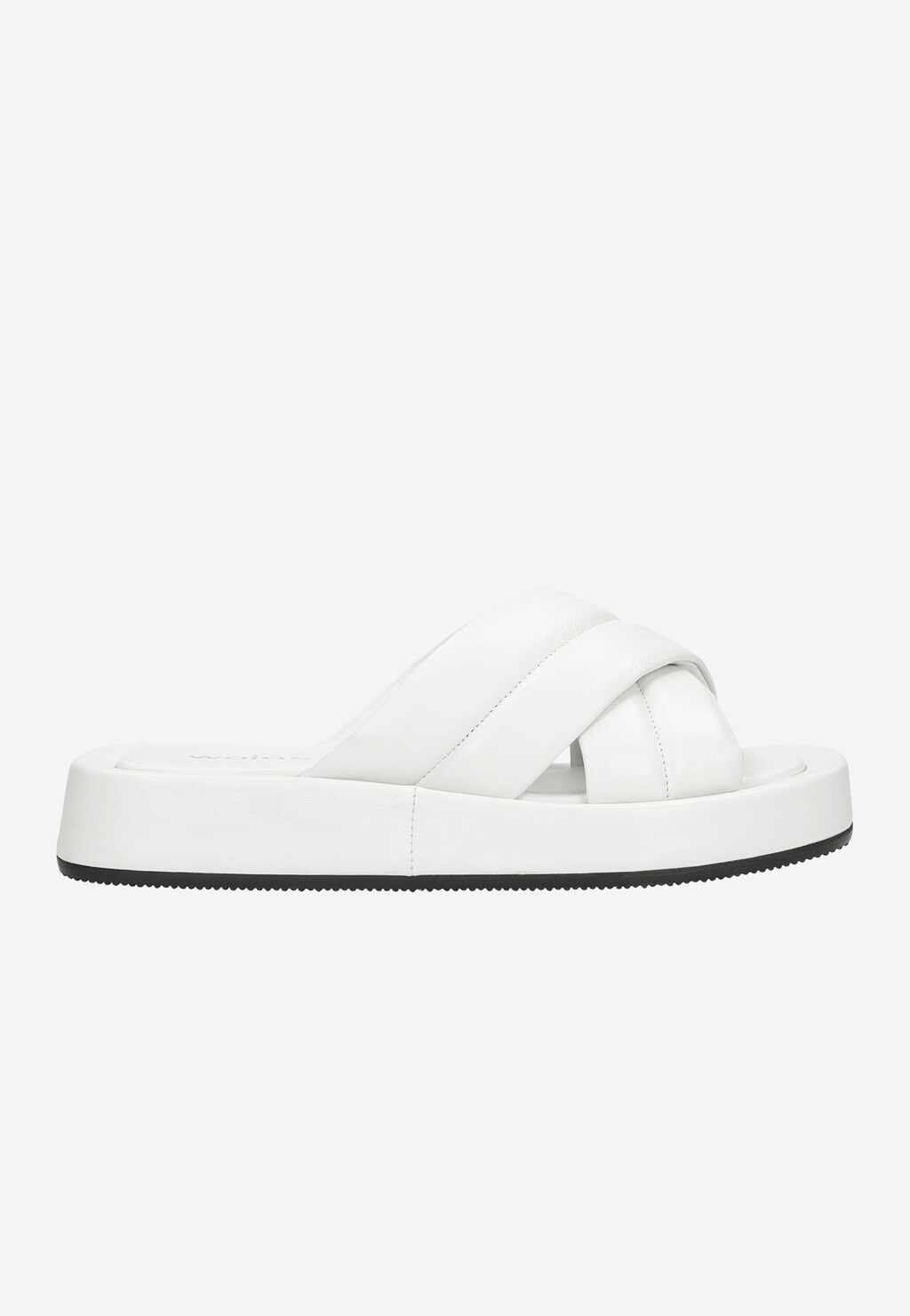 Białe klapki damskie na platformie z kontrastową podeszwą 74041-59 Widok 2