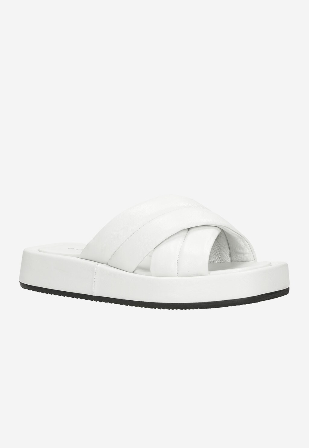 Białe klapki damskie na platformie z kontrastową podeszwą 74041-59 Widok 3