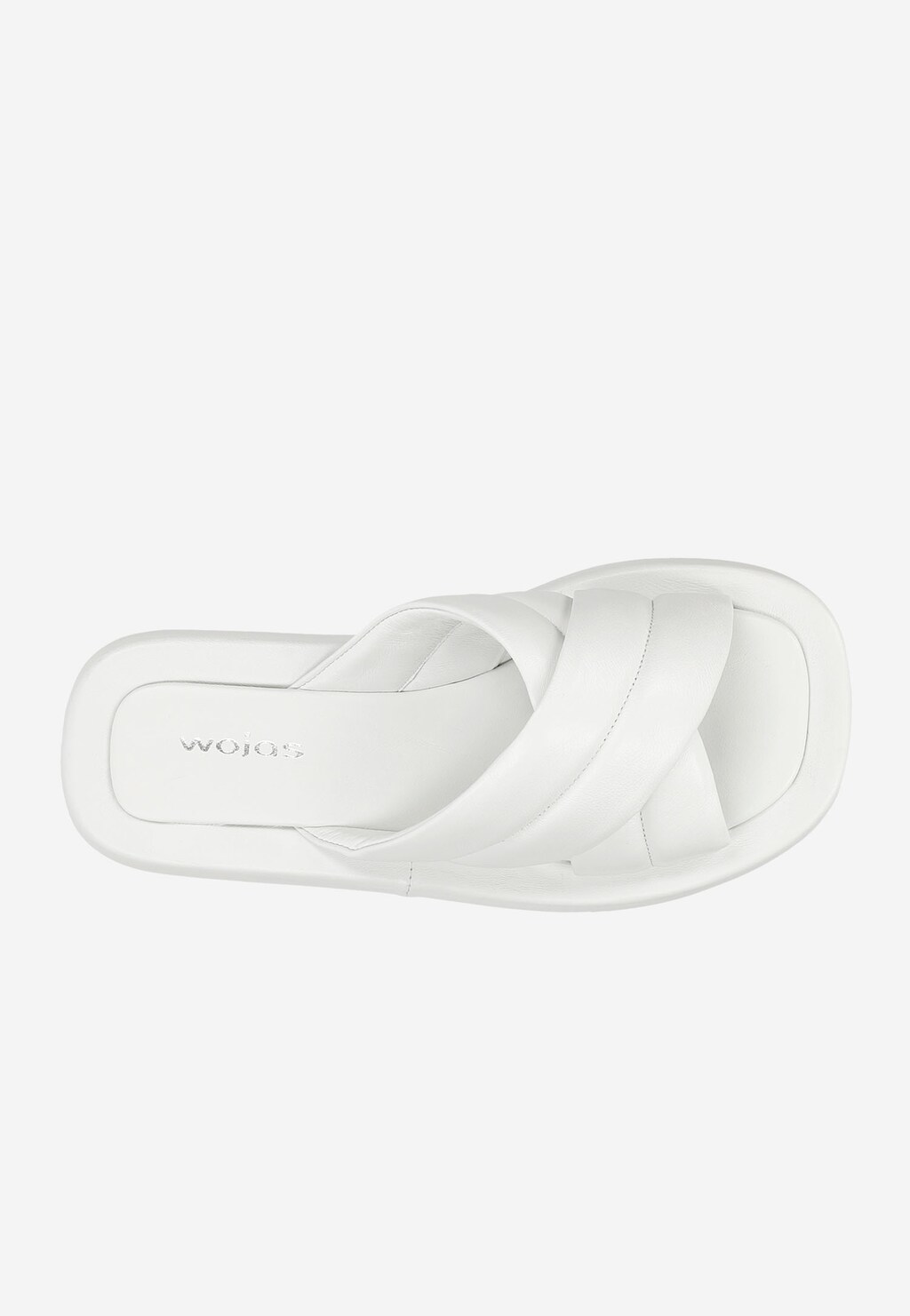 Białe klapki damskie na platformie z kontrastową podeszwą 74041-59 Widok 5