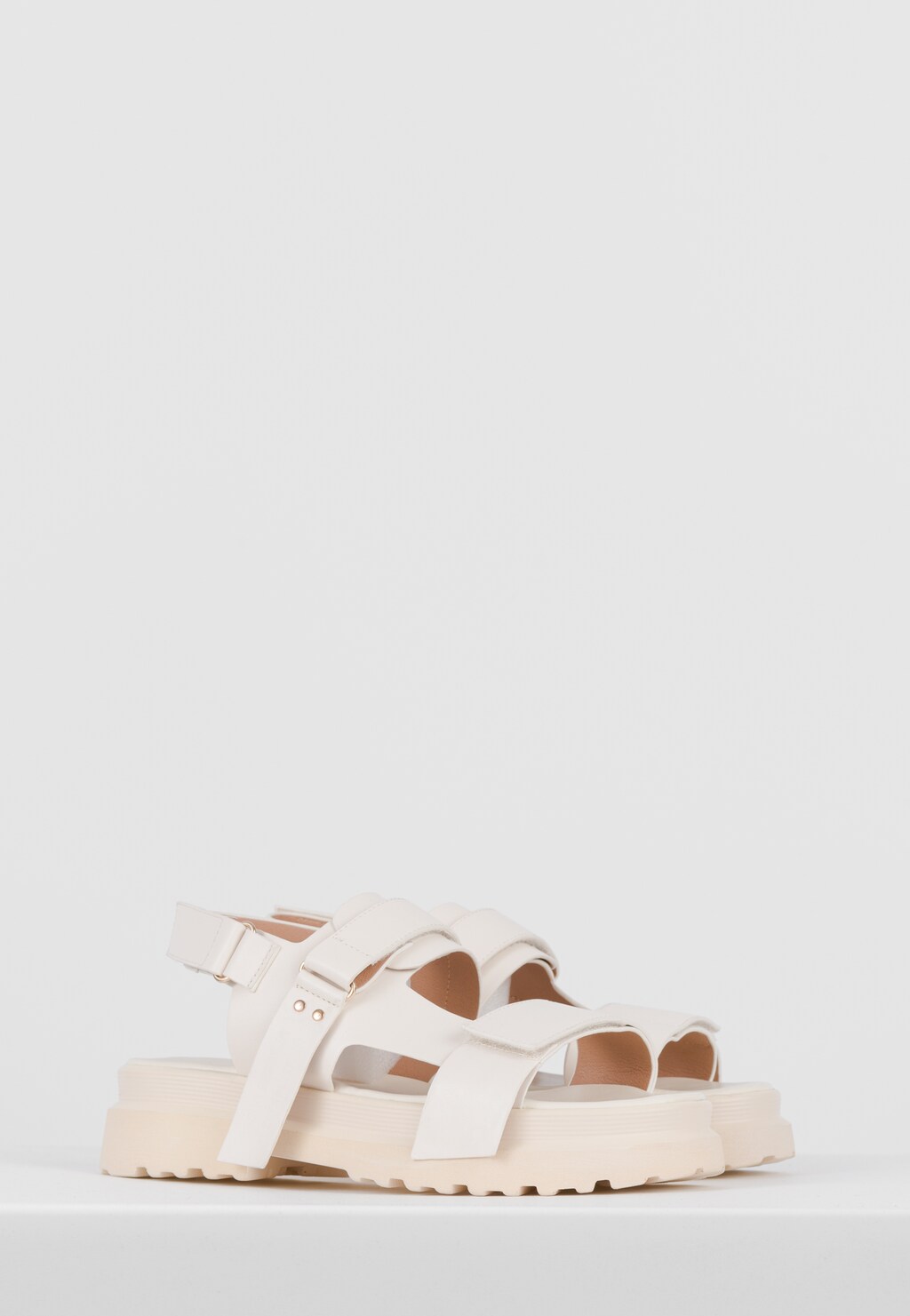 WJS oryginalne beżowe sandały damskie na platformie WJS74045-54 Widok 3