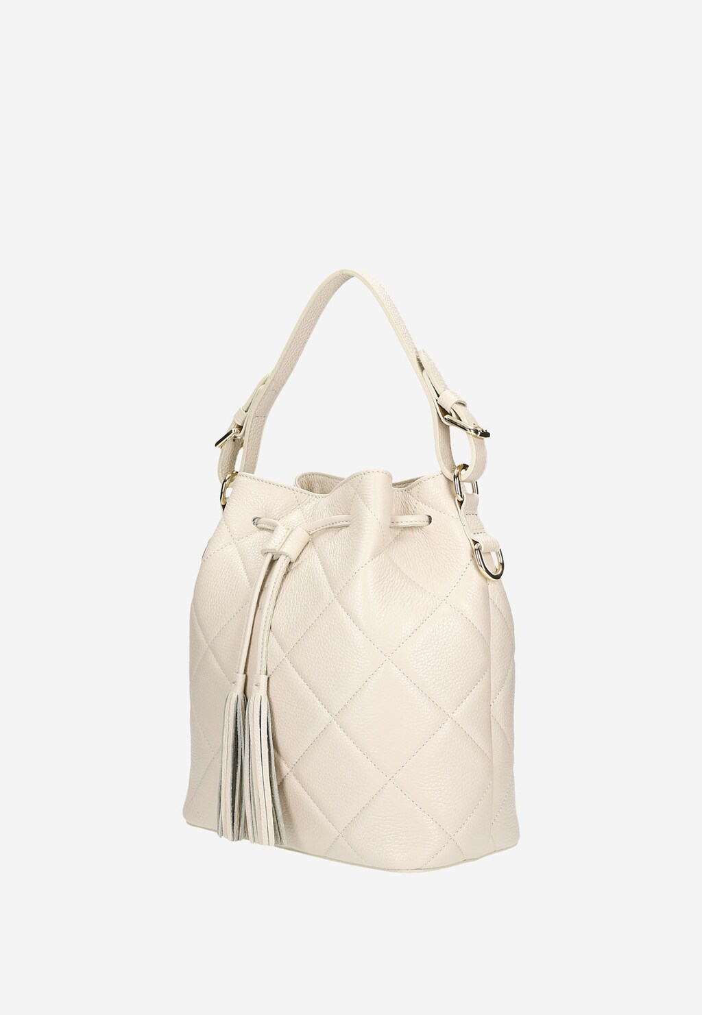 Torebka damska pikowana w kolorze beżowym 80281-54 Widok 3