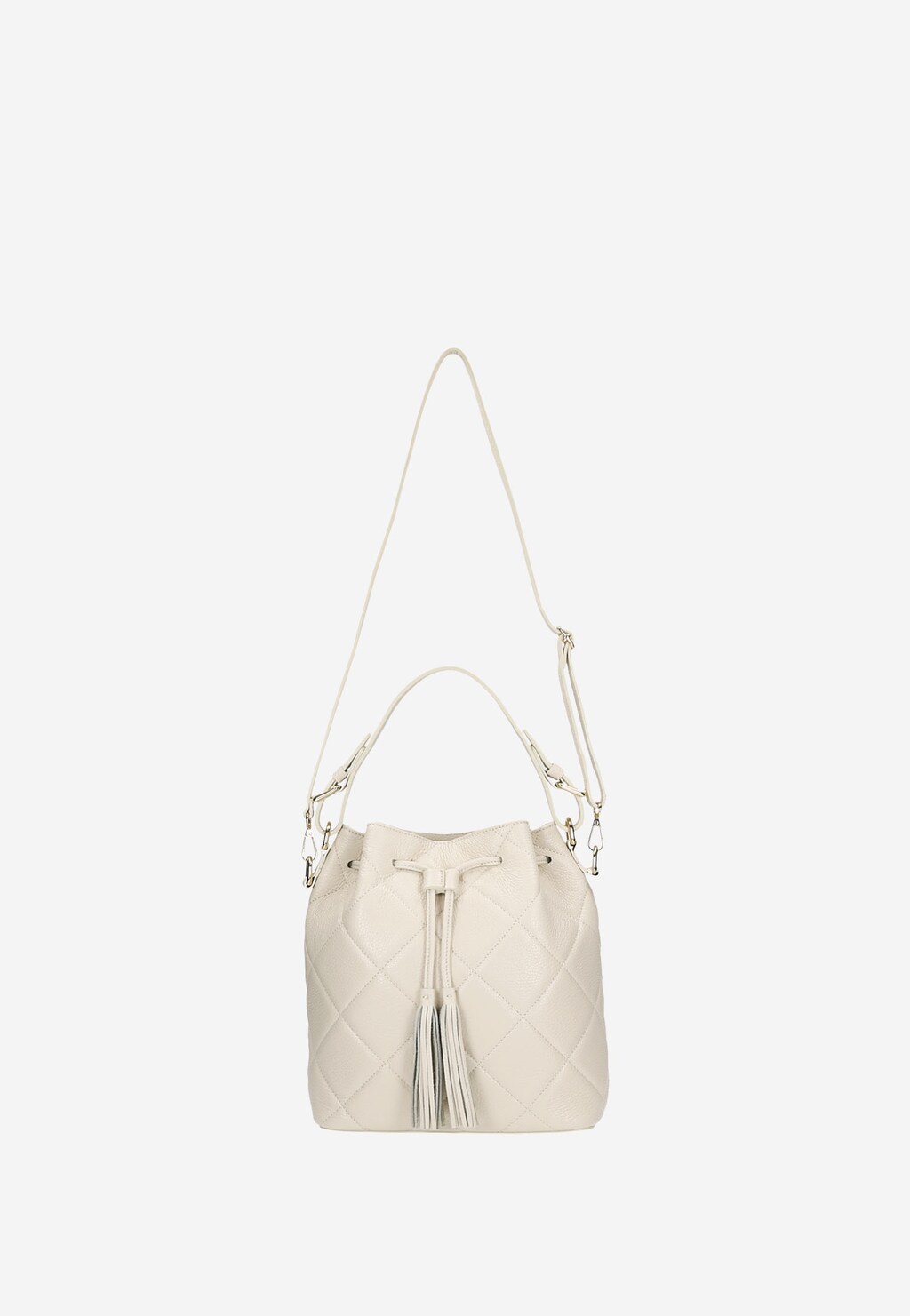 Torebka damska pikowana w kolorze beżowym 80281-54 Widok 5