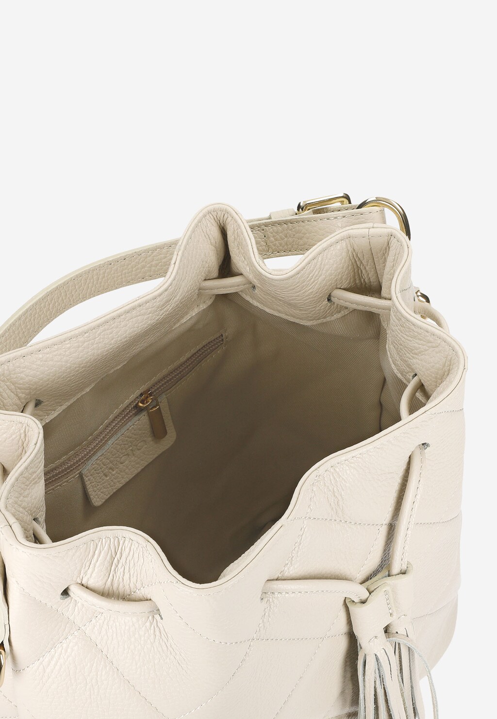 Torebka damska pikowana w kolorze beżowym 80281-54 Widok 7