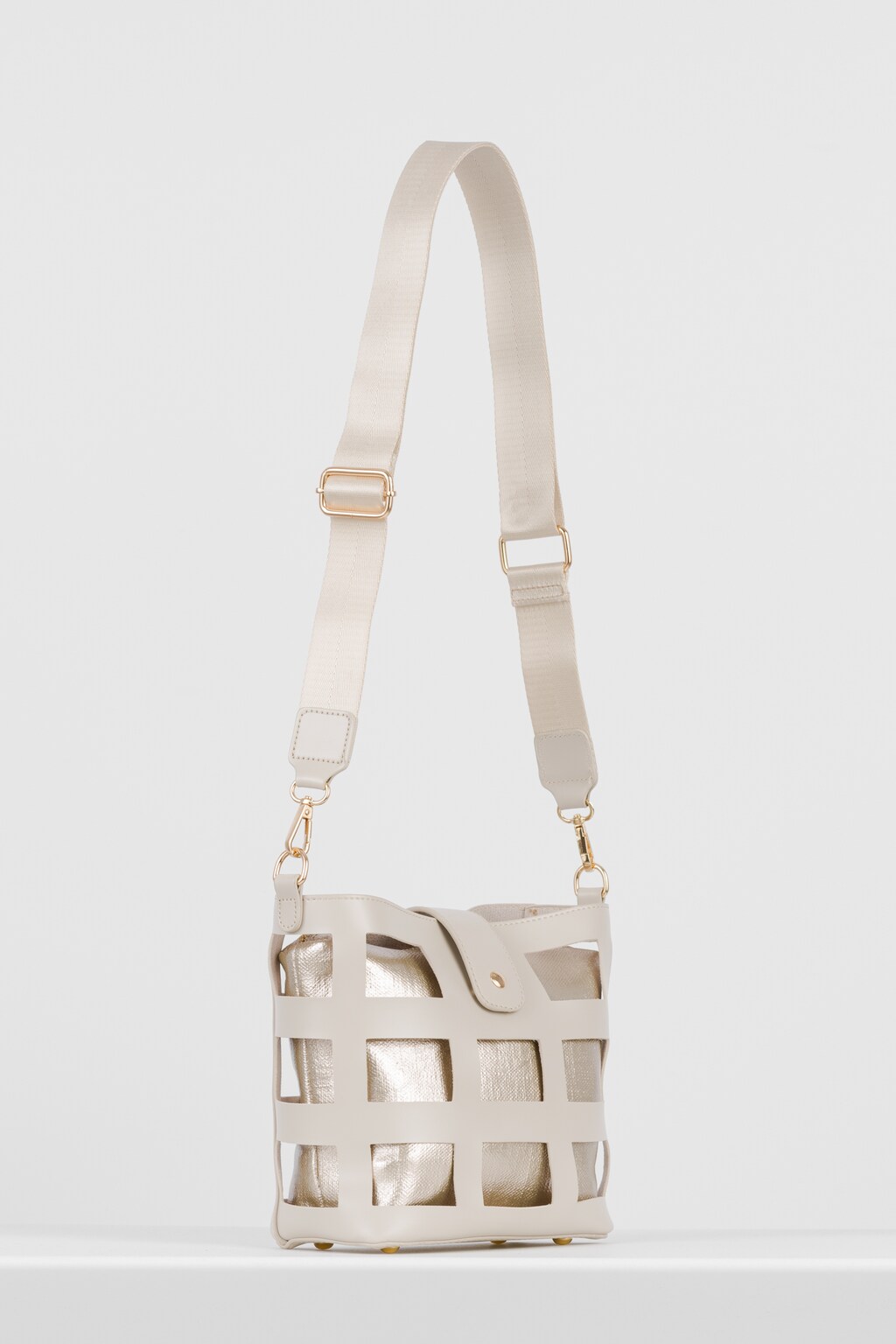 WJS beżowa torebka damska ze złotym środkiem WJS76109-84 Widok 2