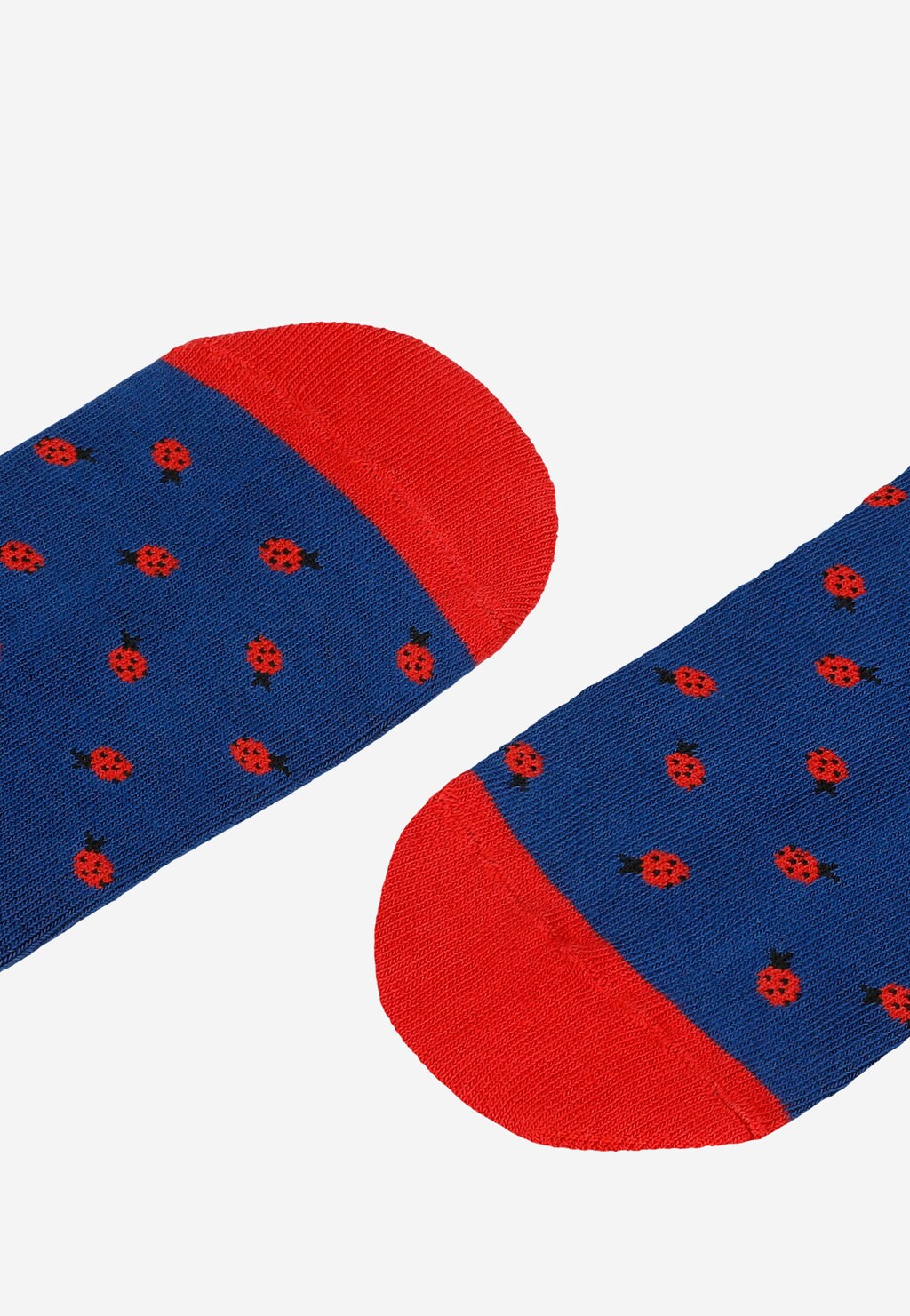 Modré dámske bavlnené ponožky s lienkami 97047-86 Widok 2