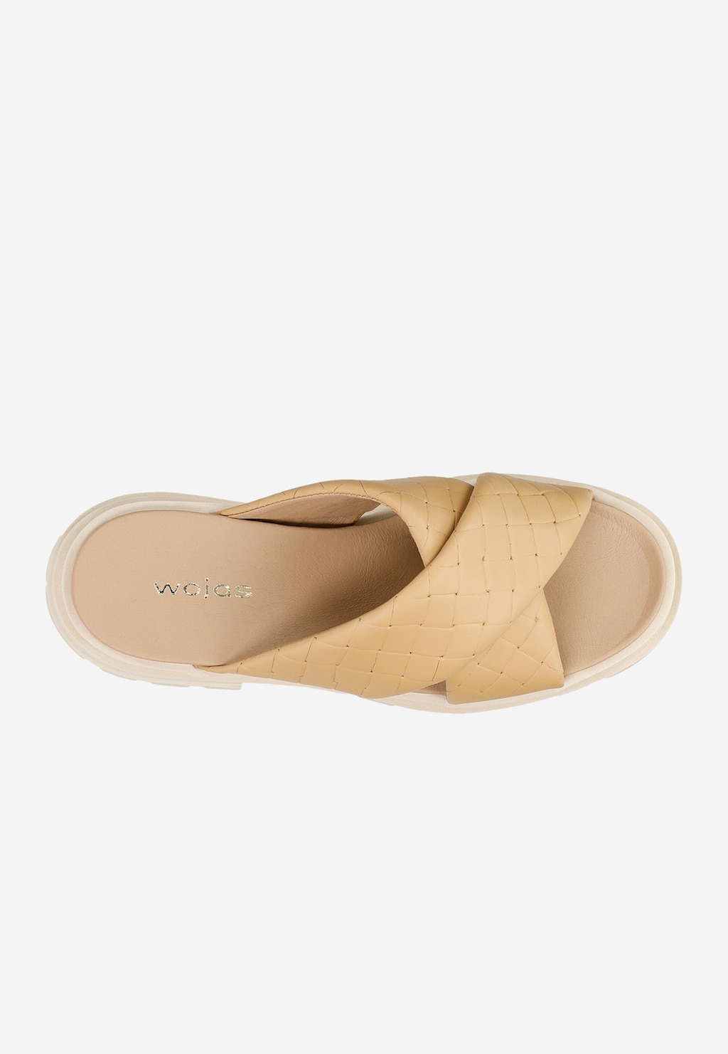 Beżowe pikowane klapki damskie na grubej podeszwie 74017-54 Widok 5