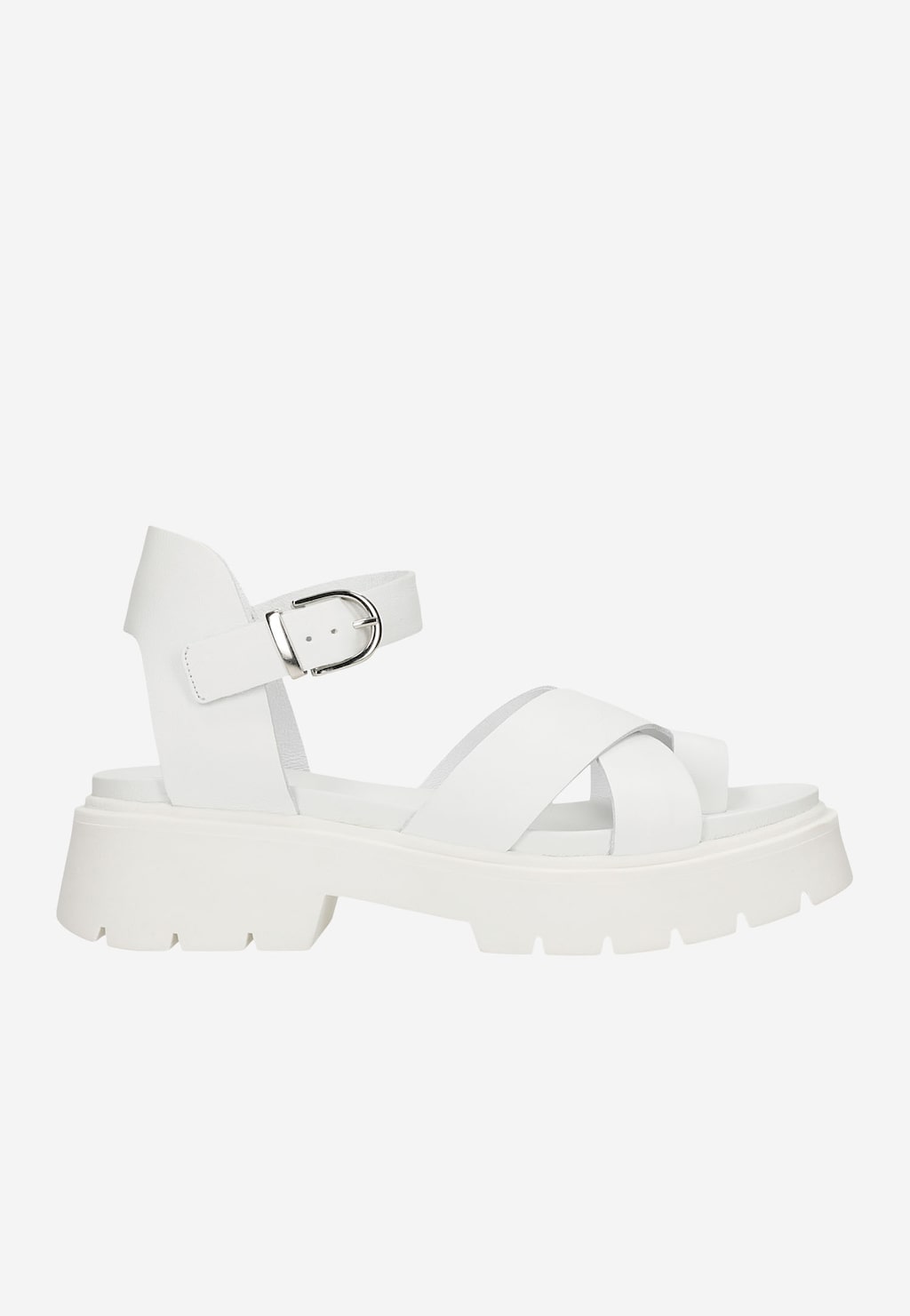 Białe masywne sandały damskie na platformie 76074-59 Widok 2