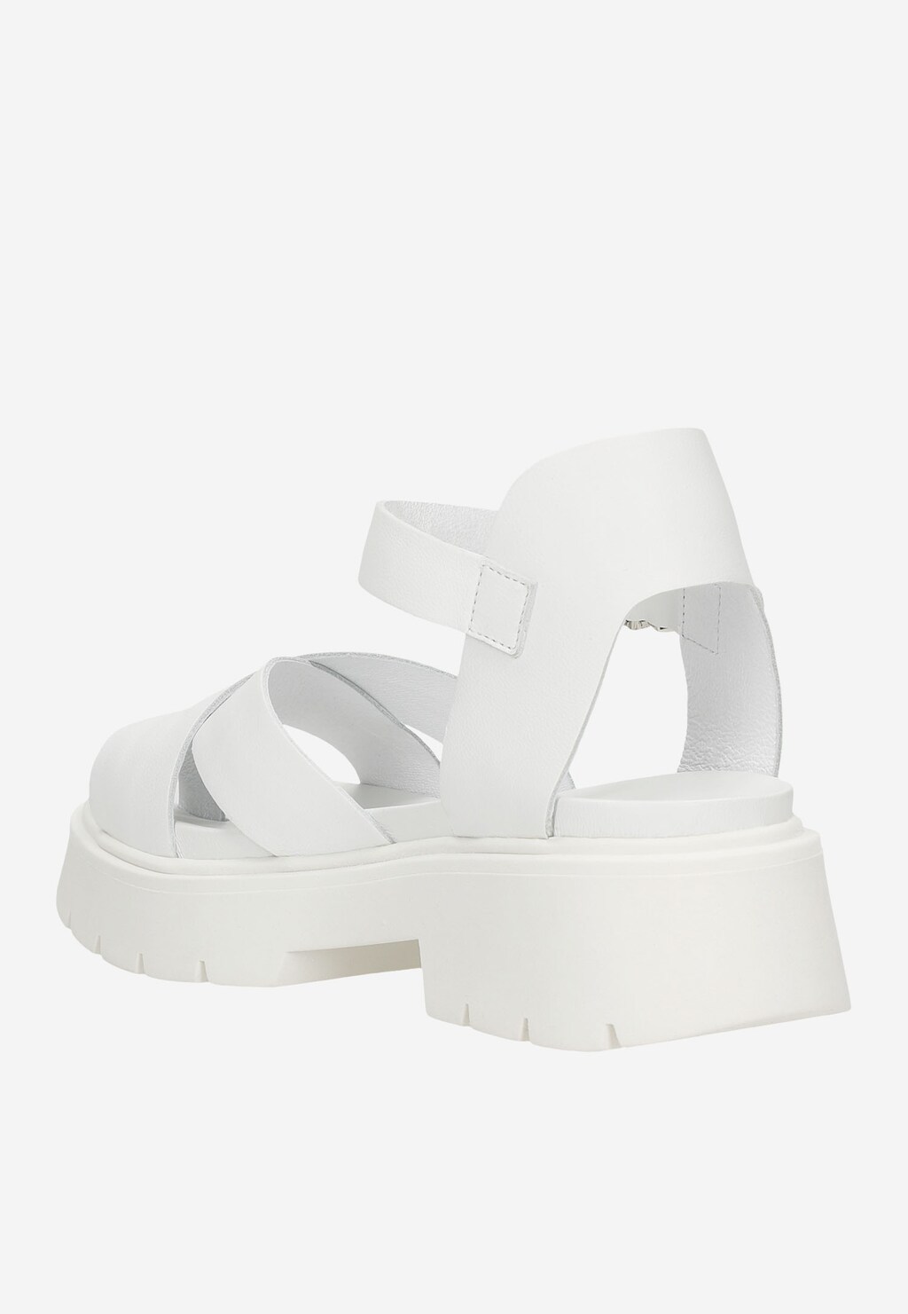 Białe masywne sandały damskie na platformie 76074-59 Widok 4
