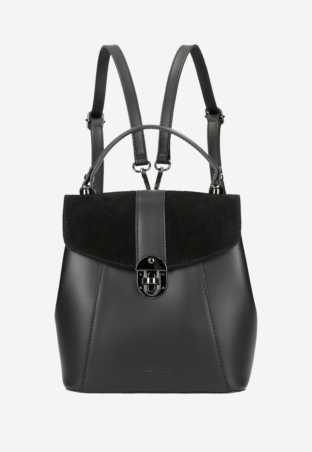 Moderní černý dámský městský batoh z přírodní kůže 80265-71 Widok 1